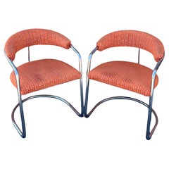 Paar verchromte Sessel Modell SS33 im Bauhaus-Stil von Anton Lorenz für Thonet