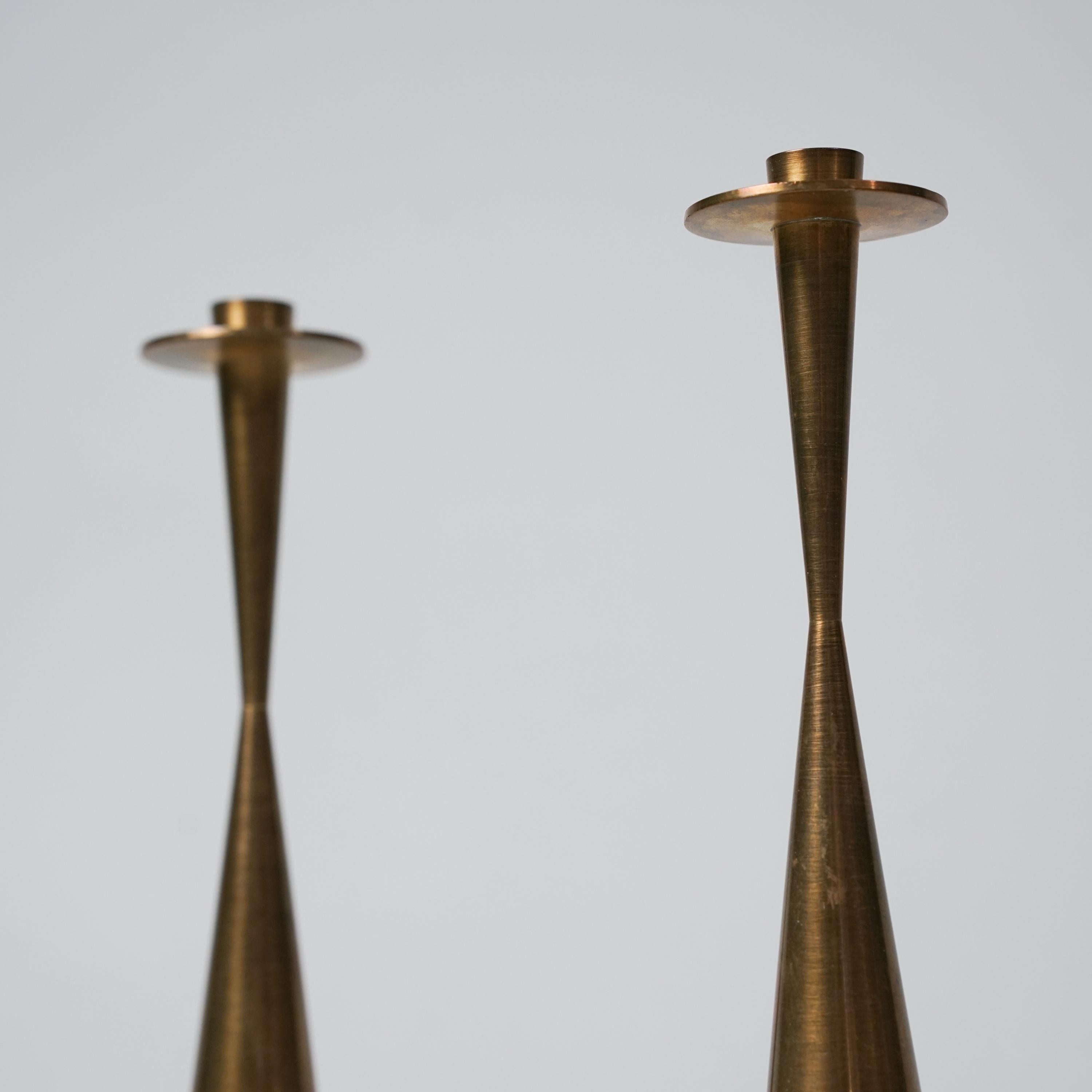 Finnish Pair of Model TW 189 Candlesticks, Tapio Wirkkala, Kultakeskus OY, 1970s