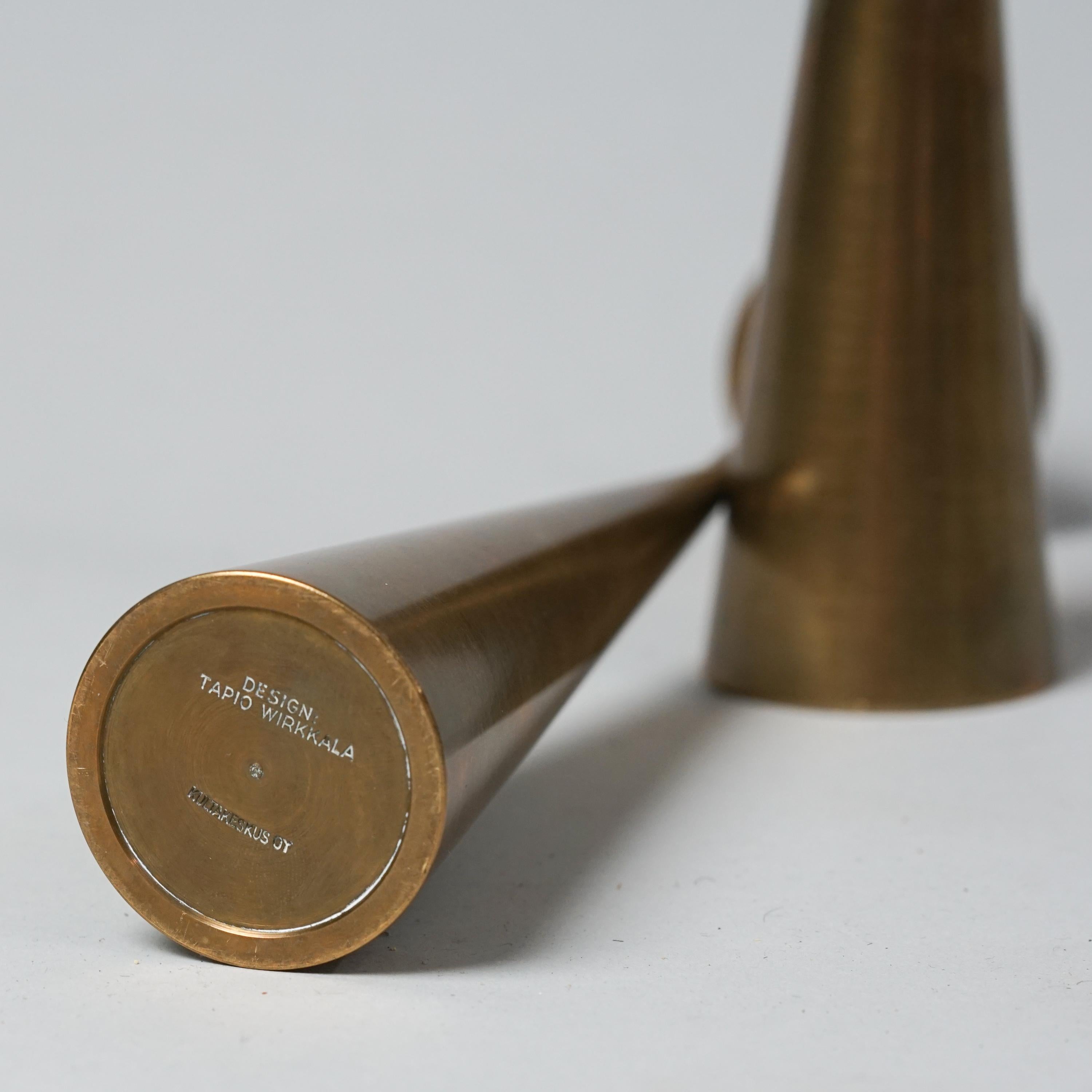 Bronze Pair of Model TW 189 Candlesticks, Tapio Wirkkala, Kultakeskus OY, 1970s