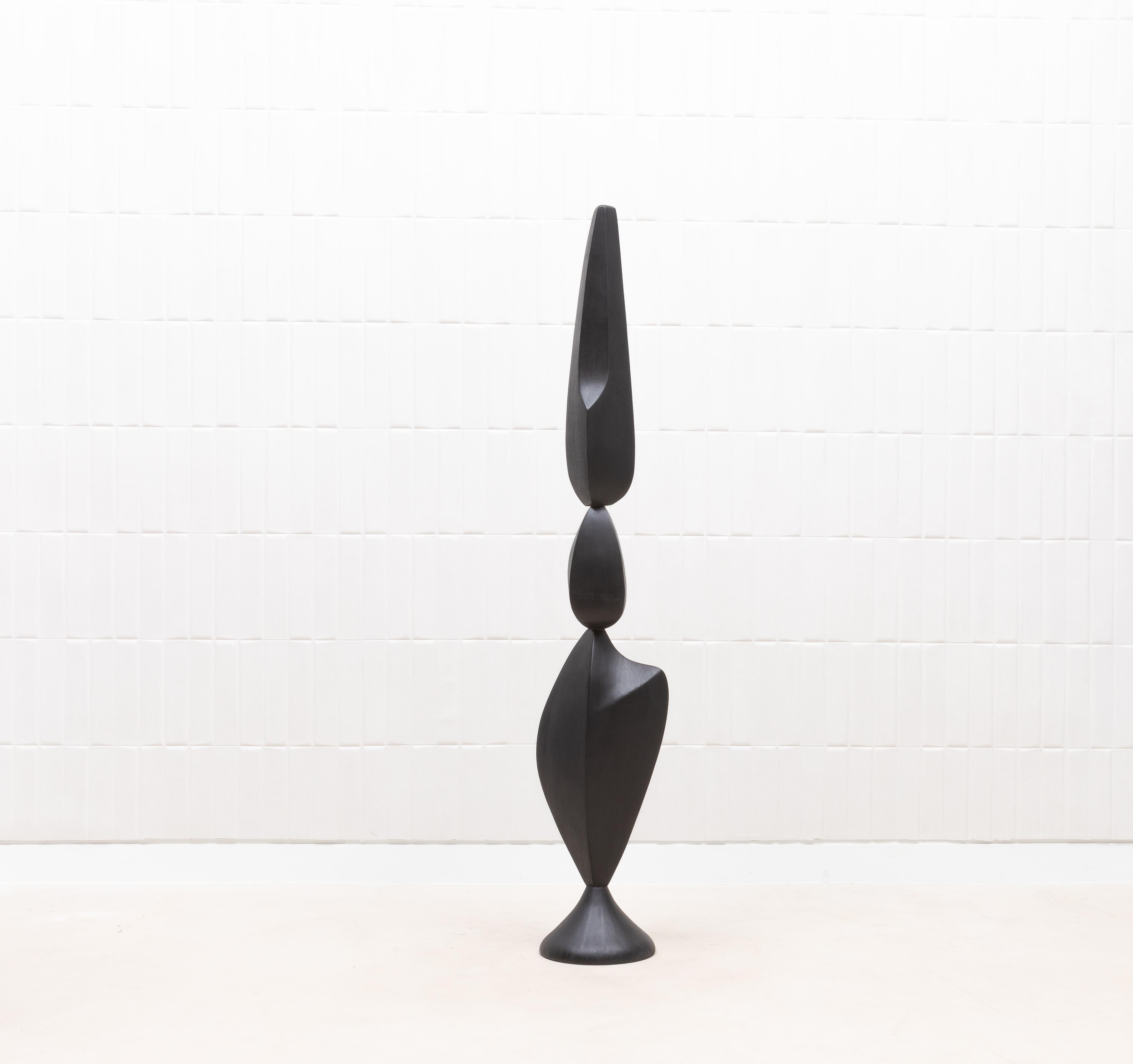 Coppia di sculture astratte moderne XL in Oak di Patrick Coard Paris in vendita 4