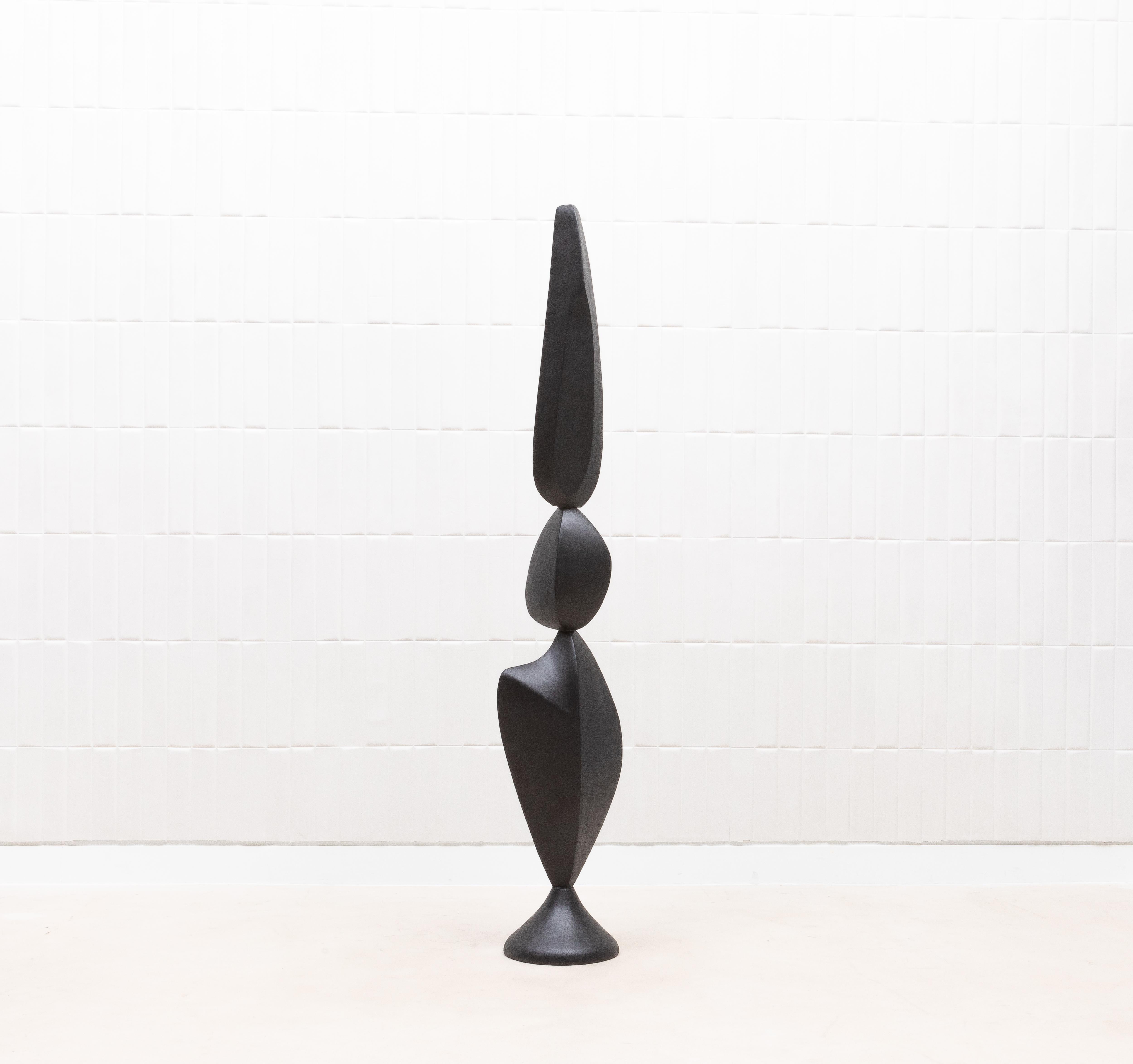 Coppia di sculture astratte moderne XL in Oak di Patrick Coard Paris in vendita 5
