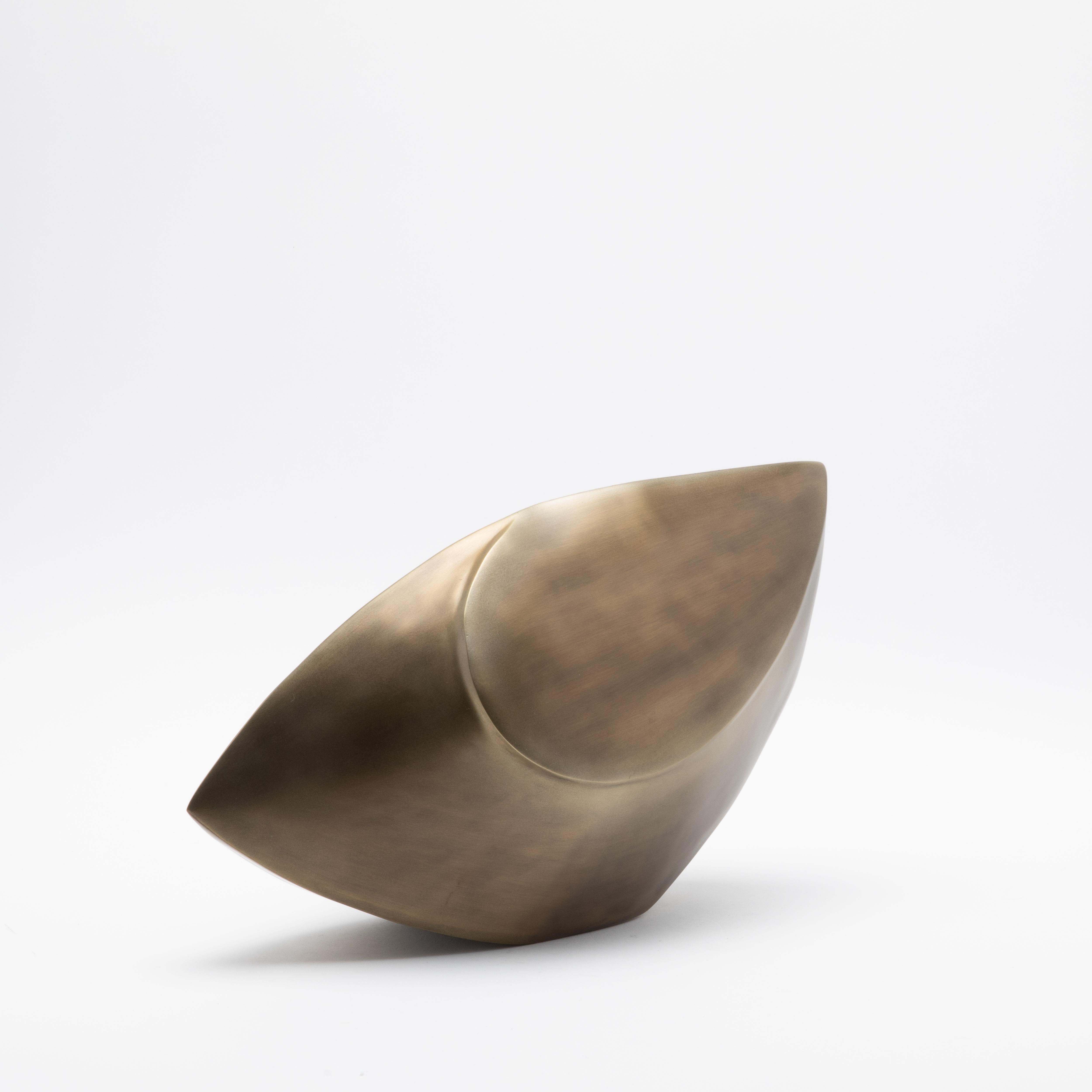 Paire de Sculptures Modernes Abstraites en Bronze Patina Brass par Patrick Coard Paris en vente 3