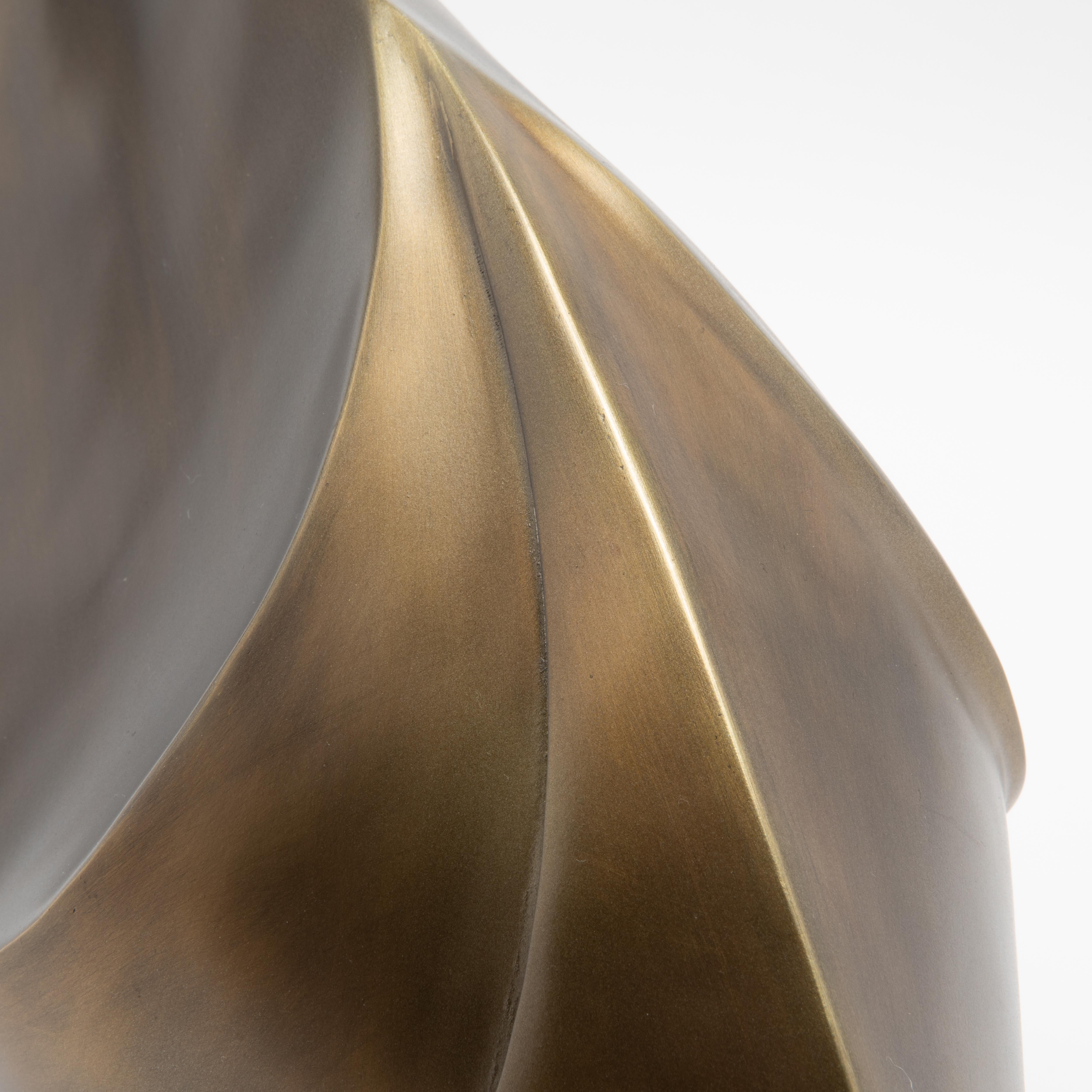 Paire de Sculptures Modernes Abstraites en Bronze Patina Brass par Patrick Coard Paris en vente 6