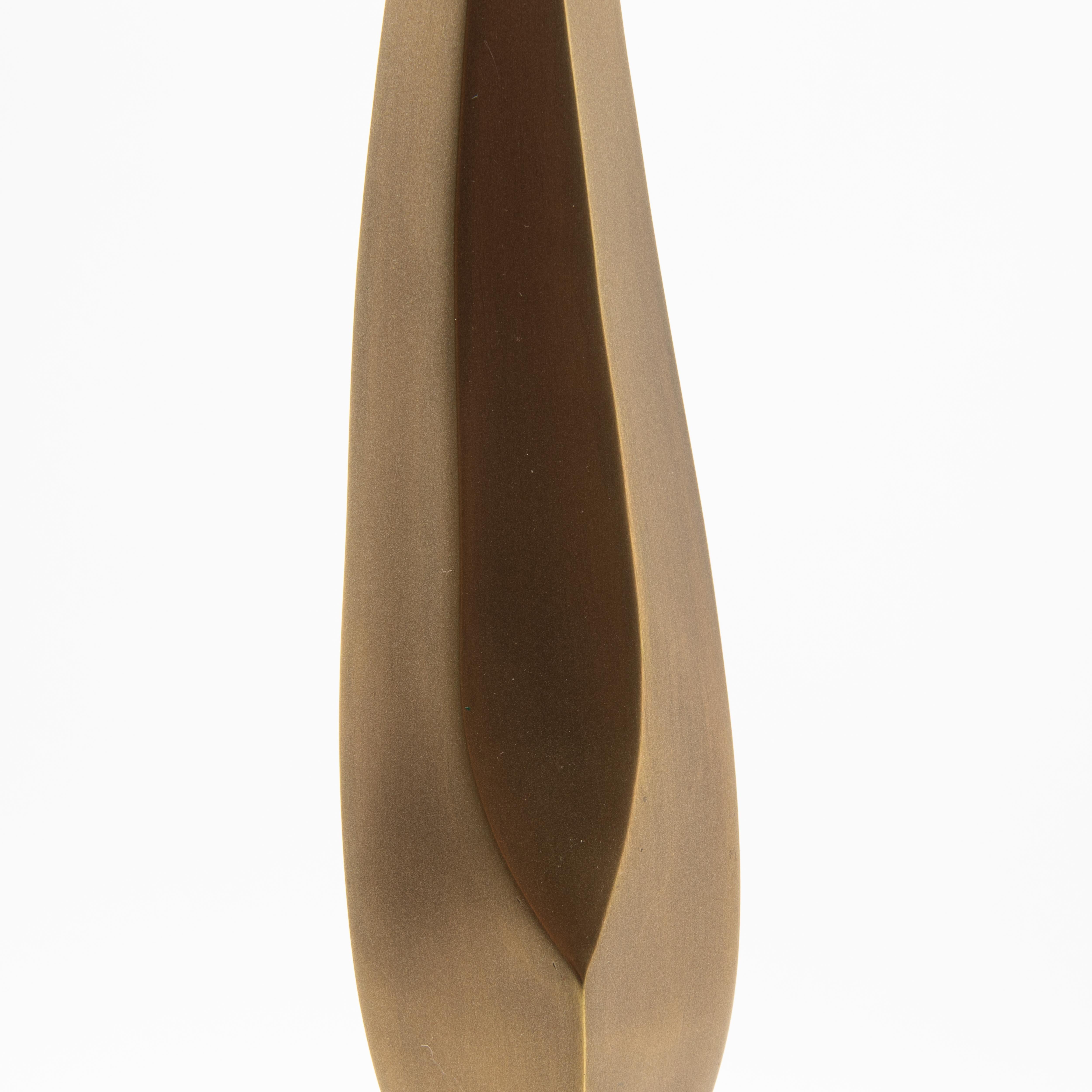 Paire de Sculptures Modernes Abstraites en Bronze Patina Brass par Patrick Coard Paris en vente 9