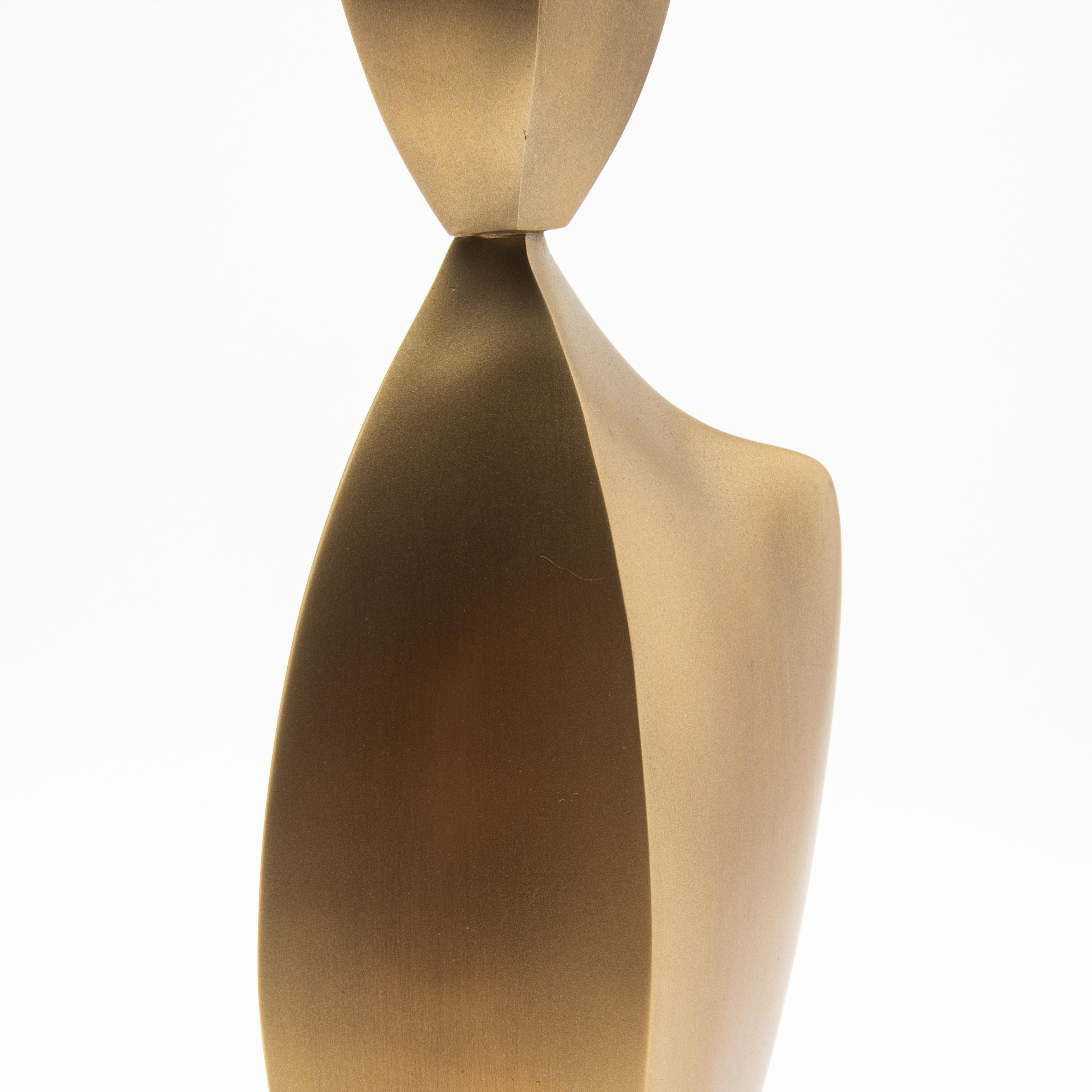 Paire de Sculptures Modernes Abstraites en Bronze Patina Brass par Patrick Coard Paris en vente 10