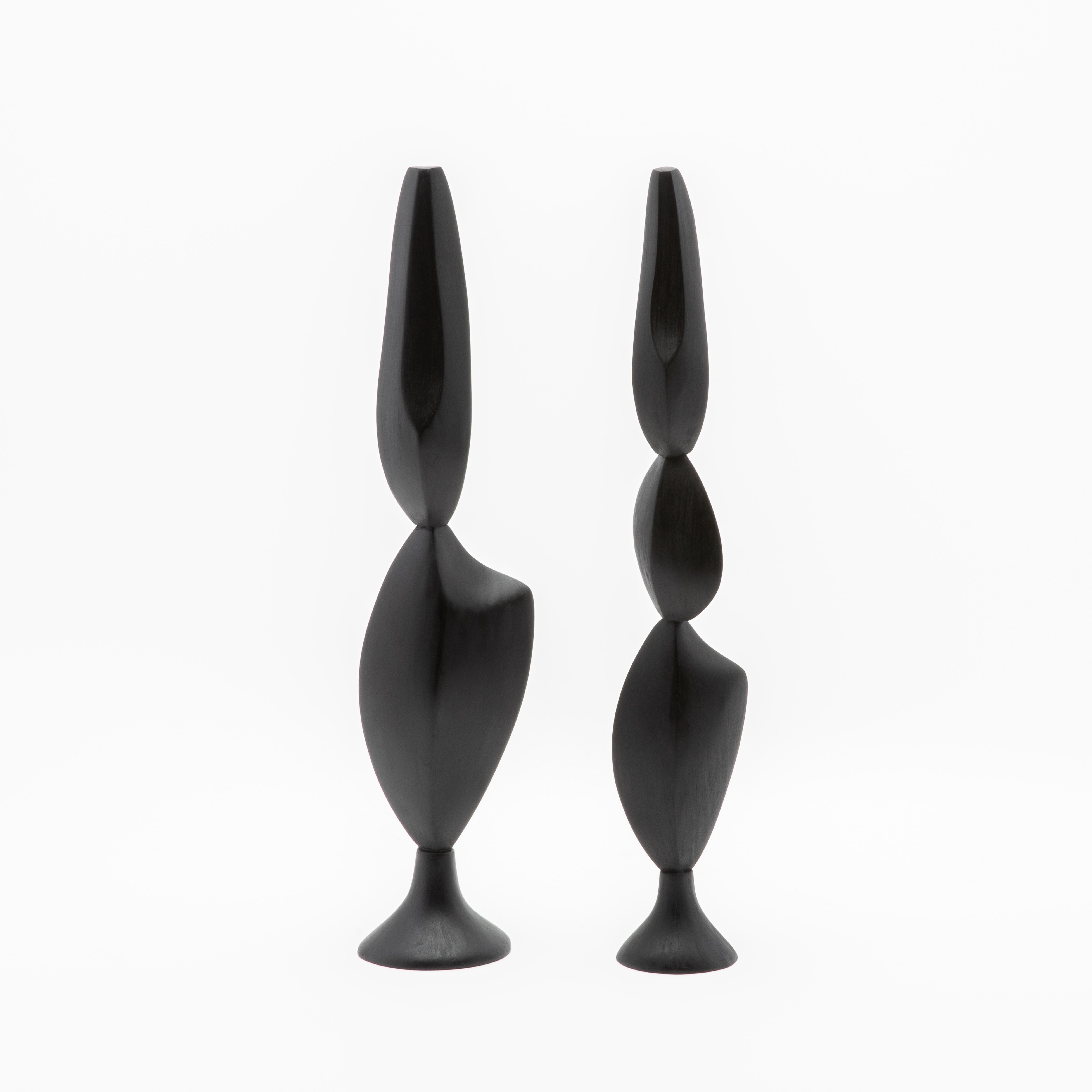 Paire de Sculptures Modernes Abstraites en Bronze Patina Brass par Patrick Coard Paris en vente 11