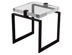 Pair of Modern Acrylic and Metal Side Tables