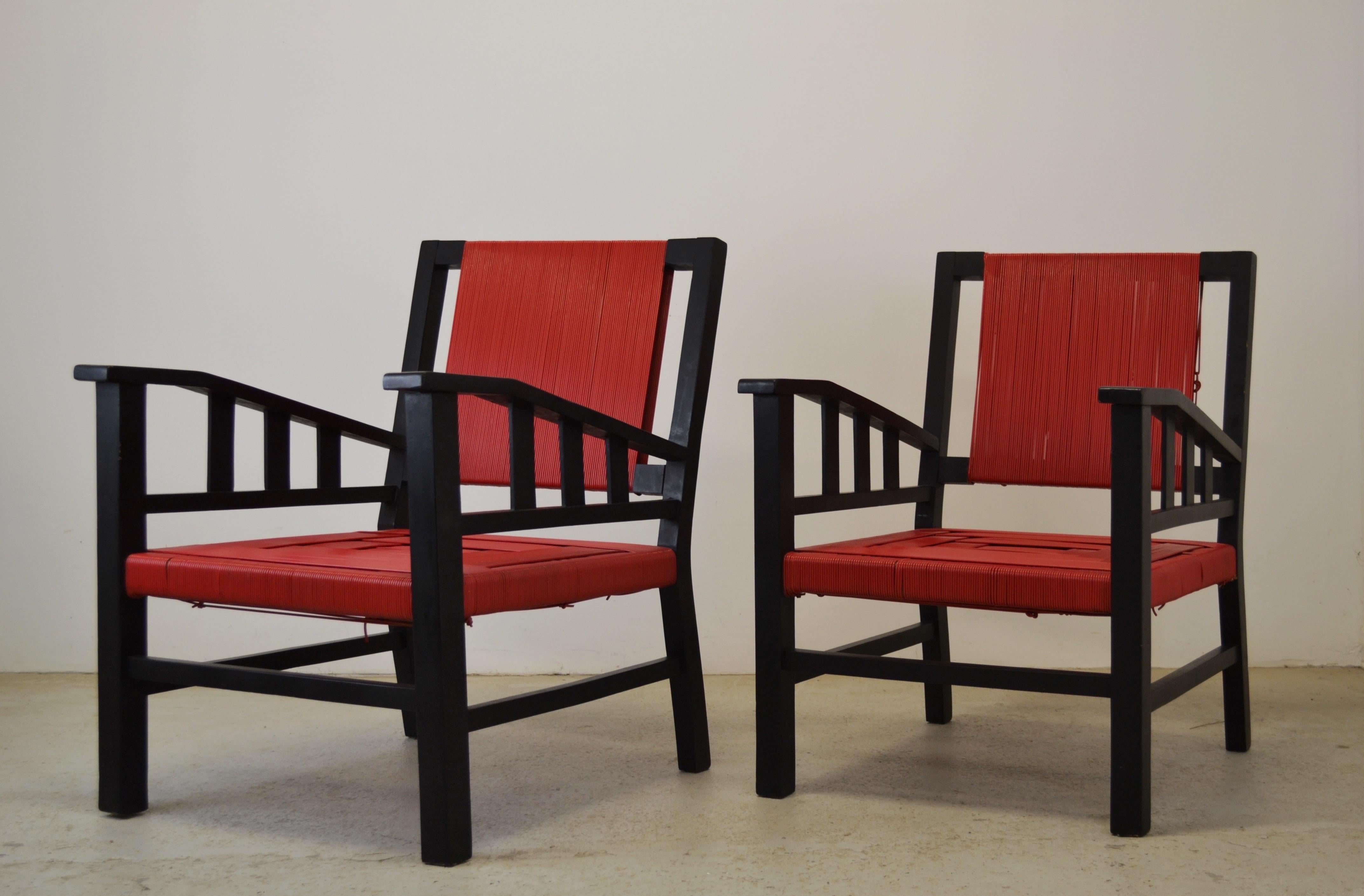 Pareja de sillones modernos atribuidos a Francis Jourdain, Francia, hacia 1930 en venta 4