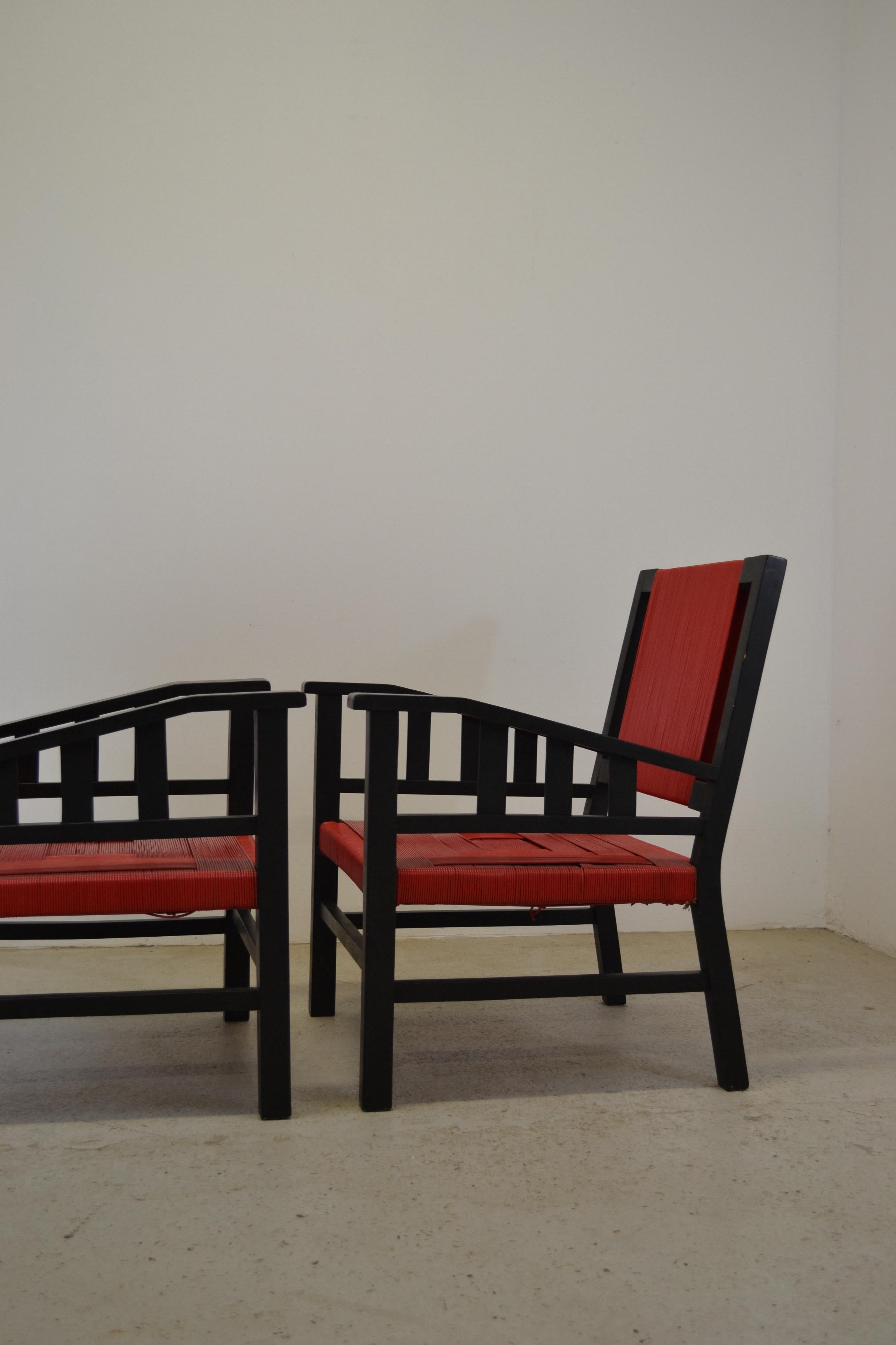 Pareja de sillones modernos atribuidos a Francis Jourdain, Francia, hacia 1930 en venta 5