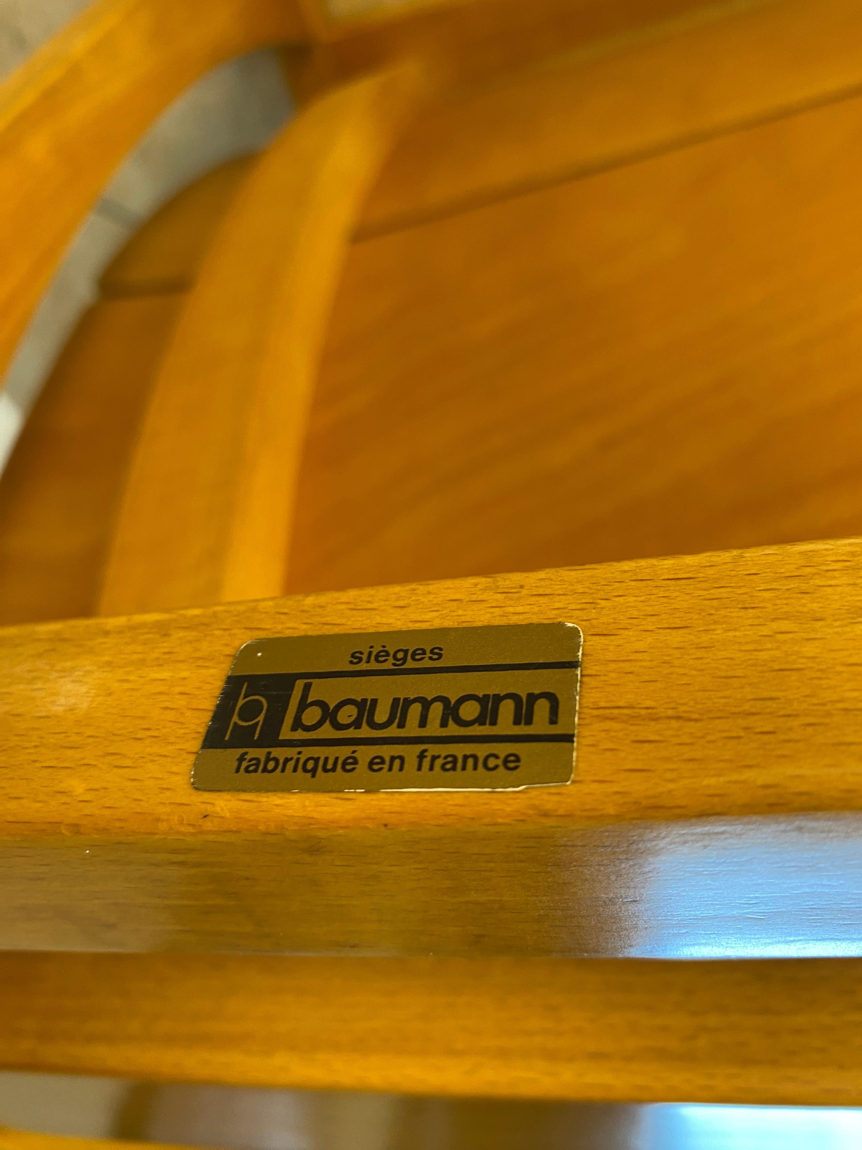 Fait main Paire de fauteuils modernes Argos en bois de hêtre + tissu, Baumann en vente