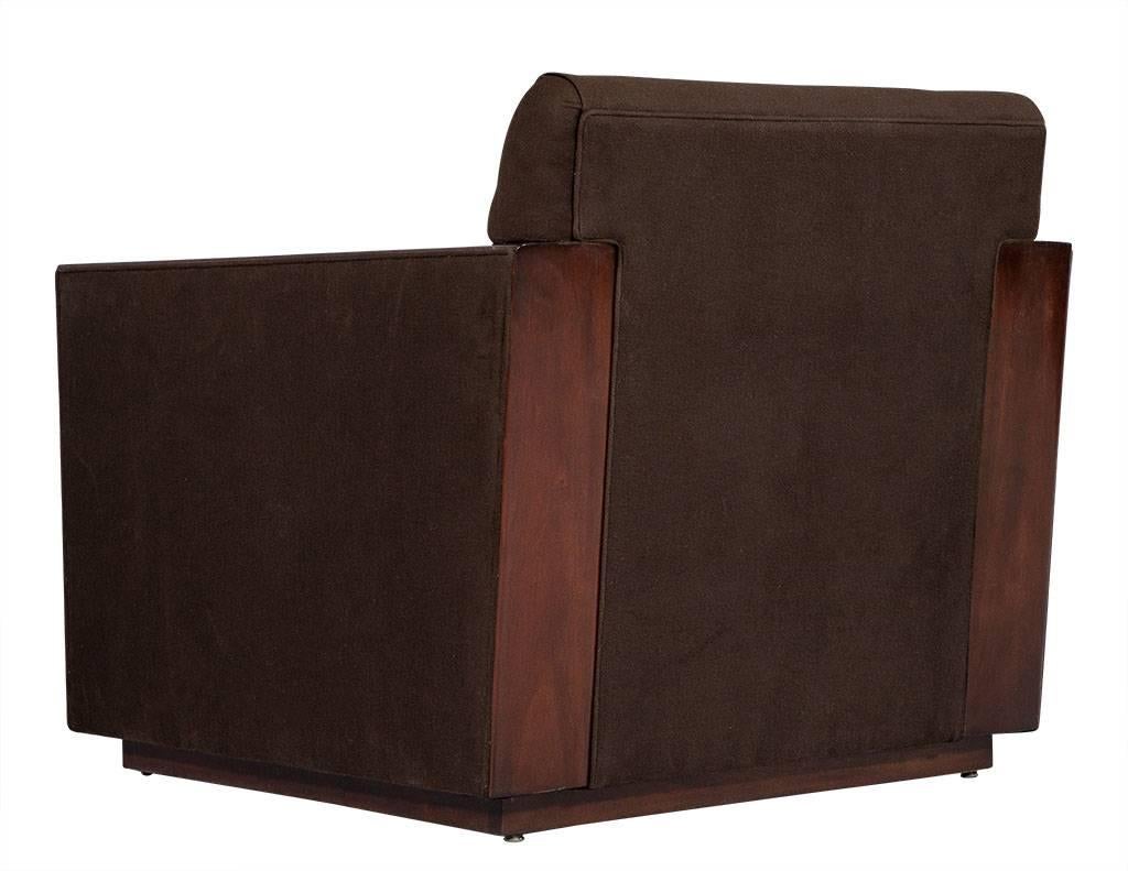 Pair of Modern Art Deco Inspired Club Chairs Brook Street by Ralph Lauren 1