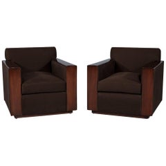 Pair of Modern Art Deco Inspired Club Chairs Brook Street by Ralph Lauren