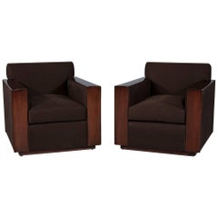 Pair of Modern Art Deco Inspired Club Chairs