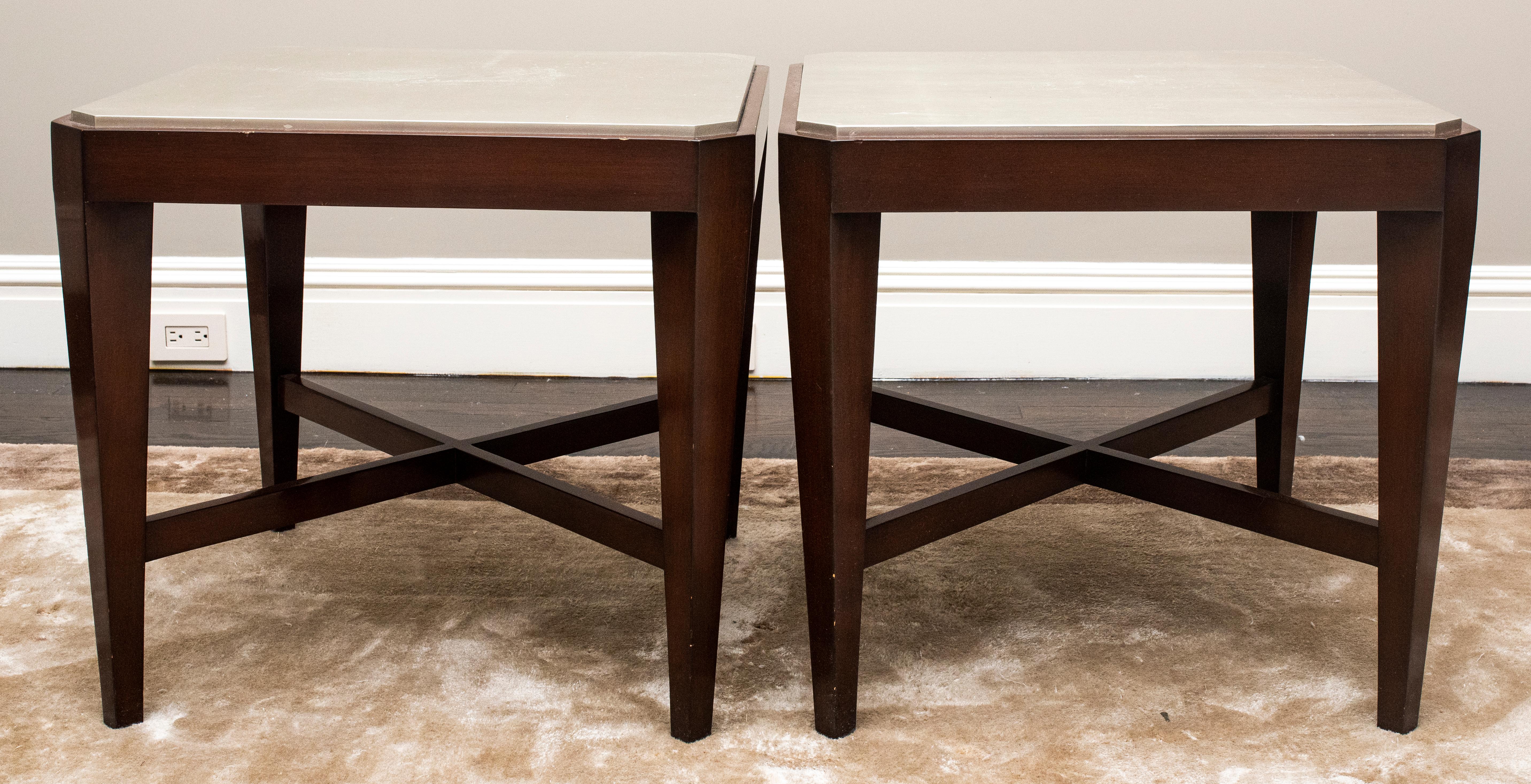 Pair of Modern Art Deco Revival Side Tables In Good Condition In New York, NY