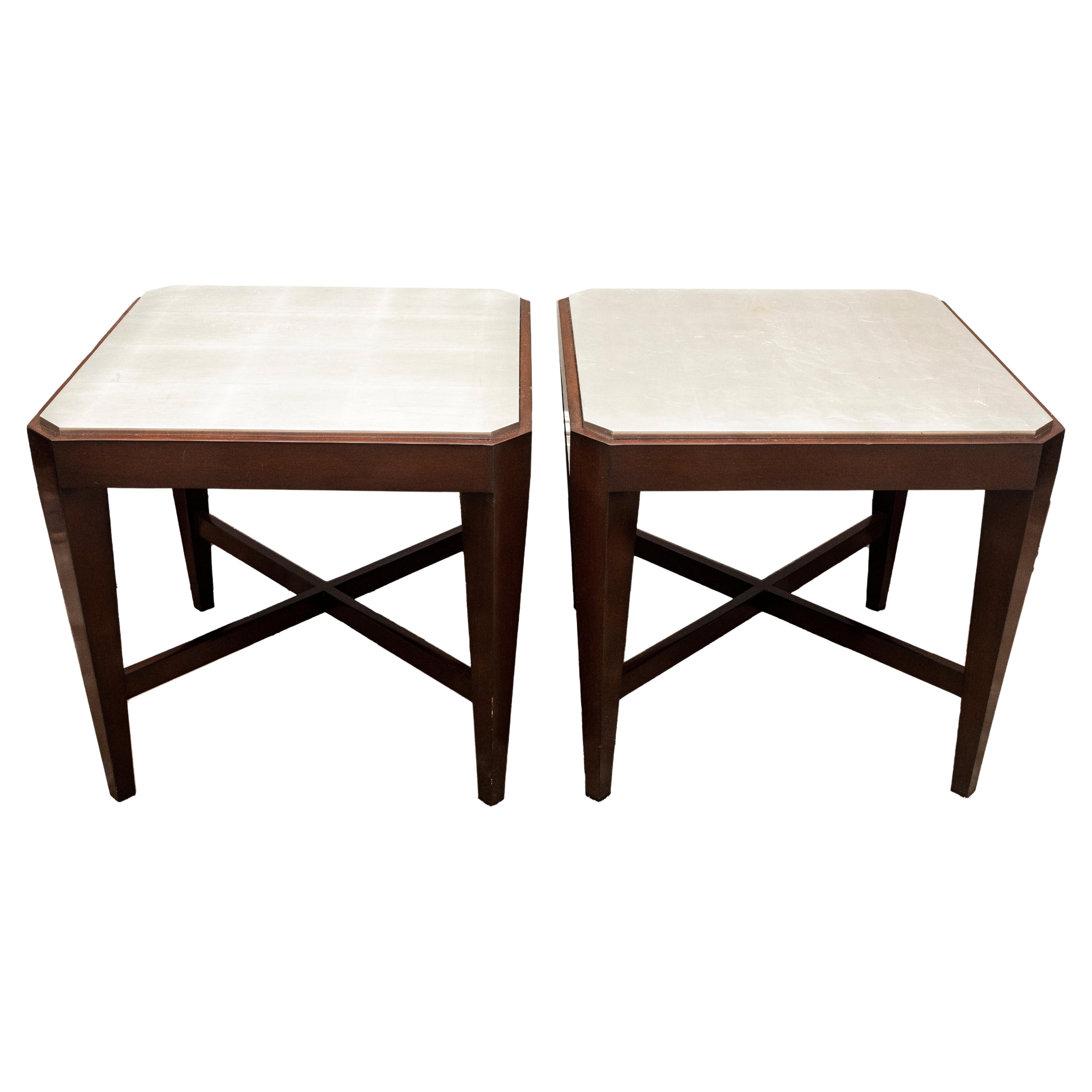 Pair of Modern Art Deco Revival Side Tables