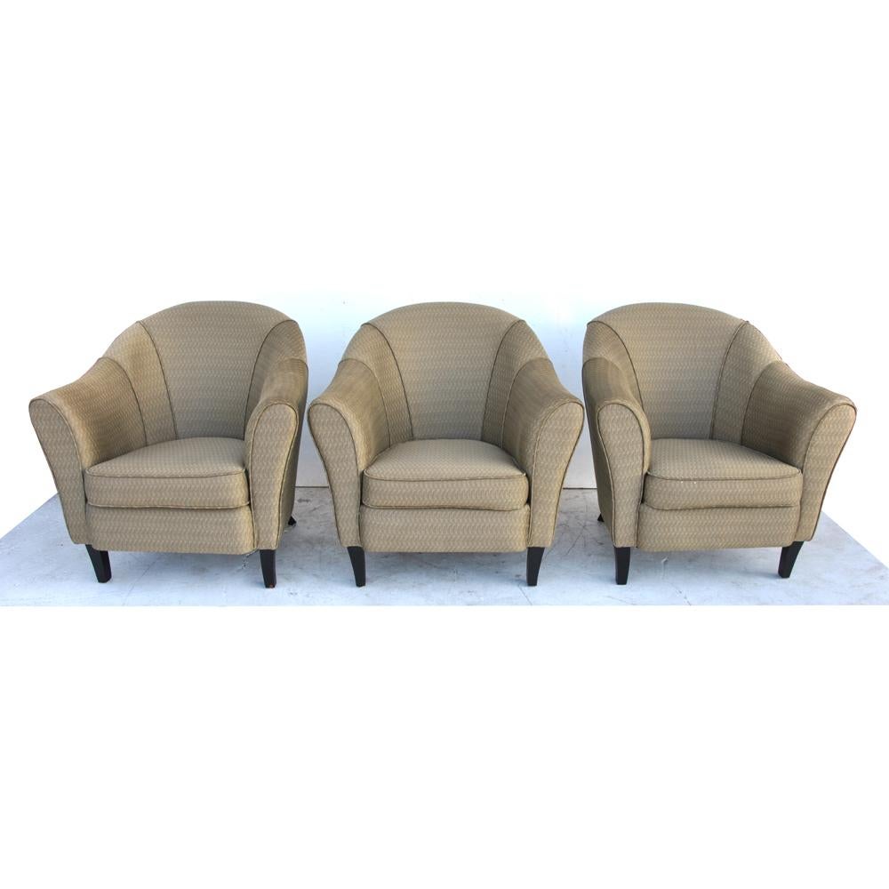 Pair of Modern Art Deco Style Lounge Chairs in the Manner of Josef Hoffmann 1