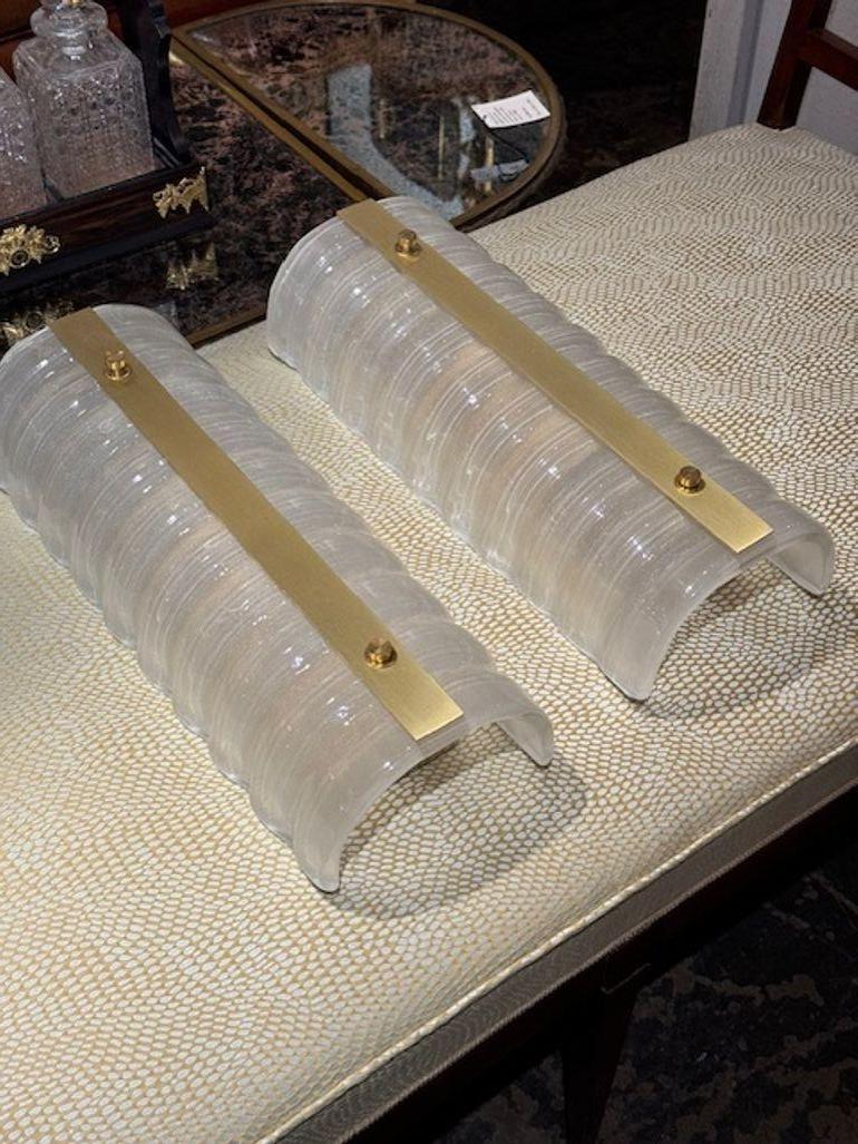 Contemporary Pair of Modern Barrel Form Sconces For Sale