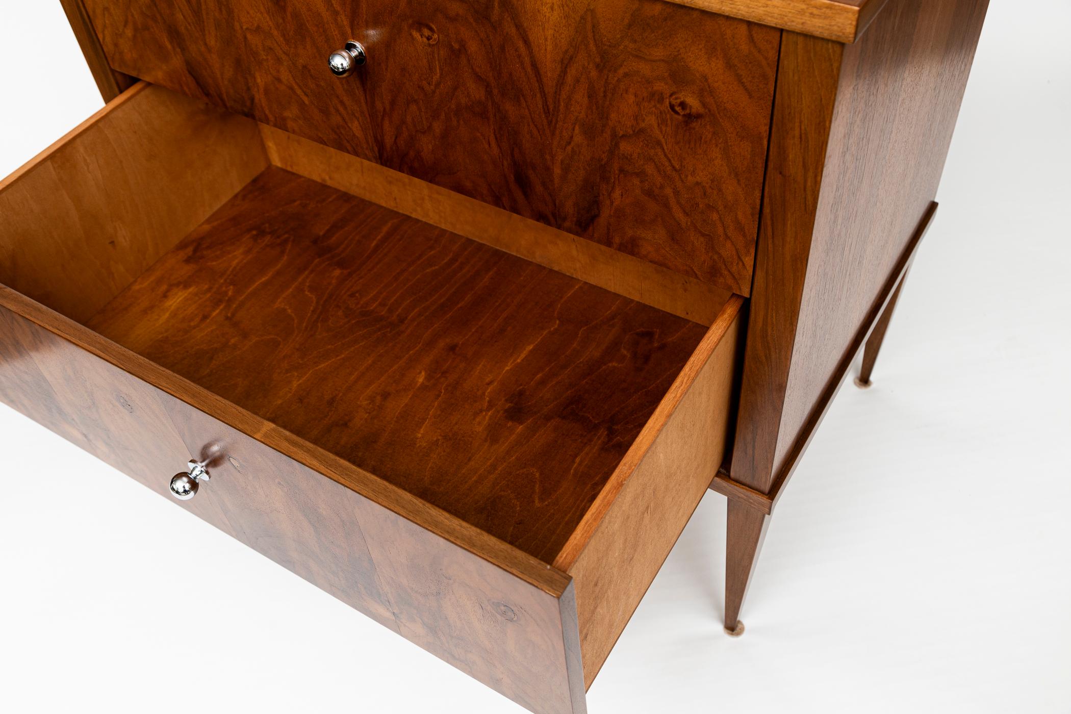 Pair Of Modern Biedermeier Walnut Chest Of Drawers, Contemporary For Sale 3