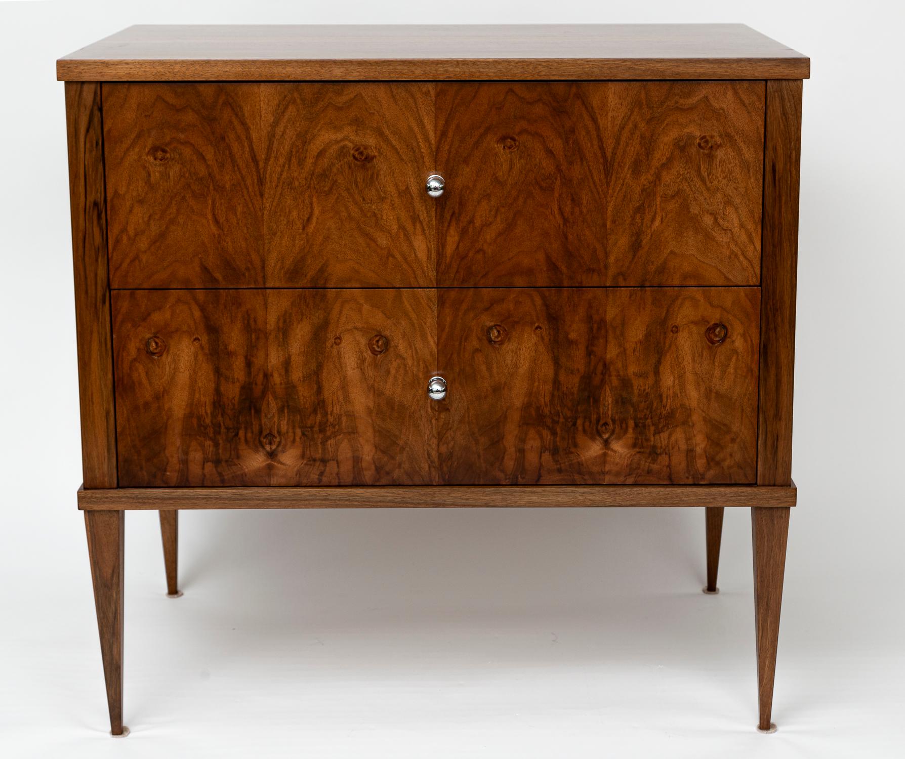 Pair Of Modern Biedermeier Walnut Chest Of Drawers, Contemporary For Sale 5