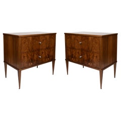 Coppia di cassettiere moderne in noce Biedermeier, contemporanee