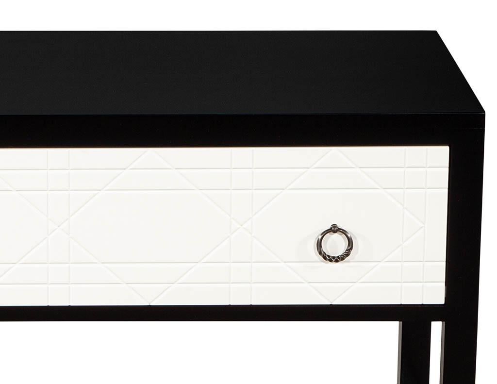 American Pair of Modern Black and White Nightstands For Sale