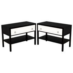 Pair of Modern Black and White Nightstands