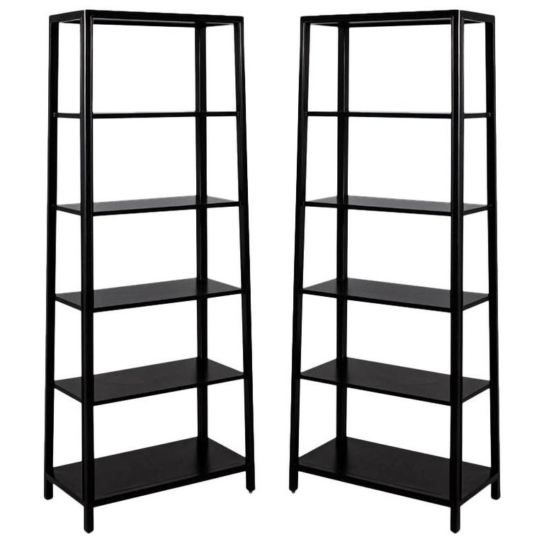 Modern Black Bookcases In Solid Wood, Black Modern Bookcase With Doors