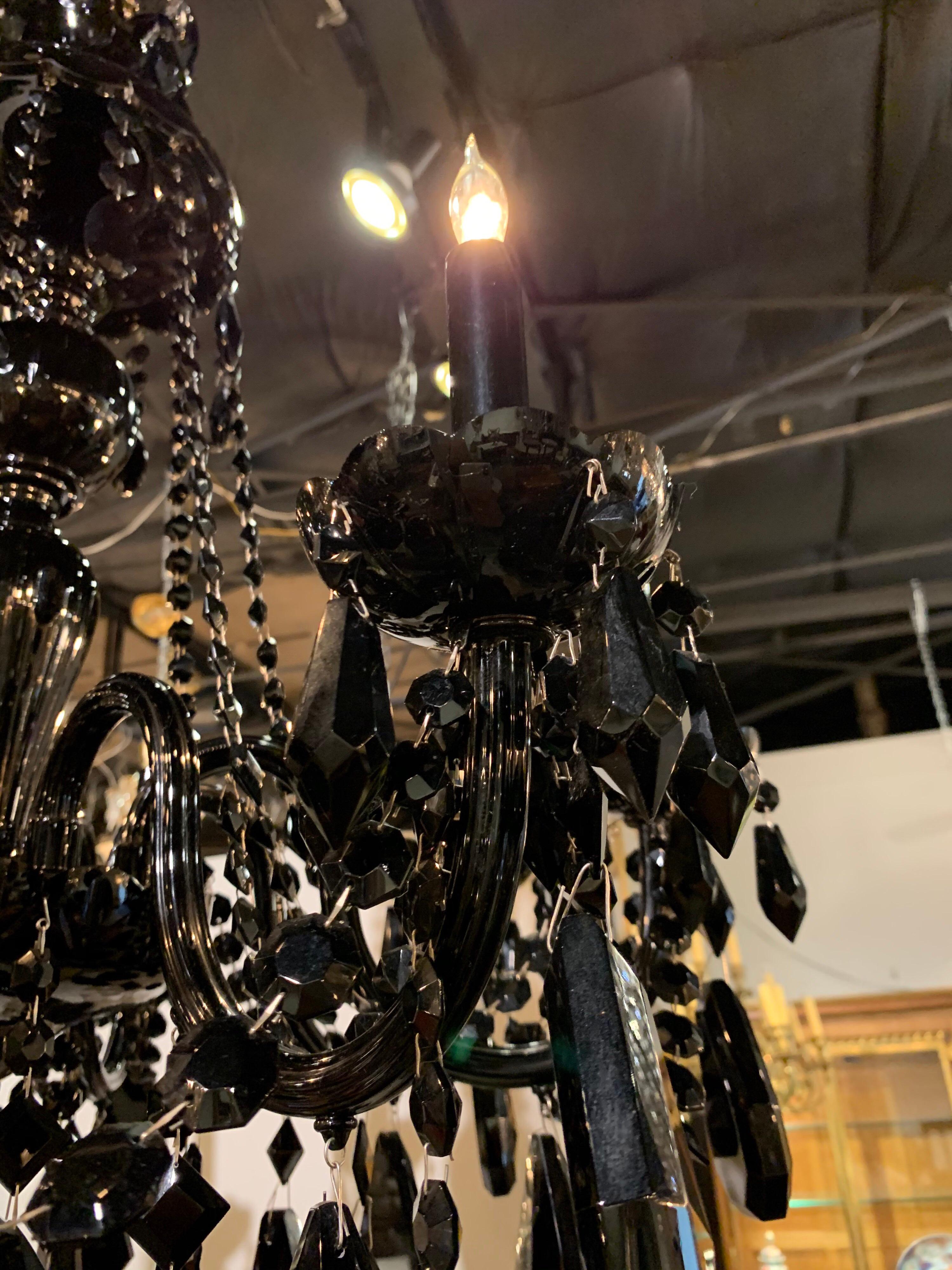 modern black crystal chandelier