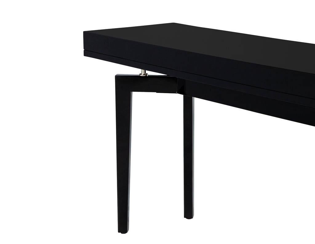 Pair of Modern Black Lacquered Console Tables 6
