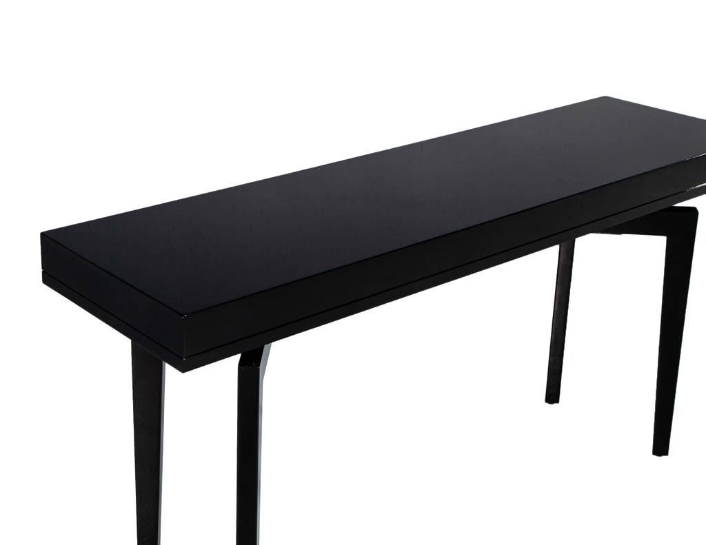 Pair of Modern Black Lacquered Console Tables For Sale at 1stDibs