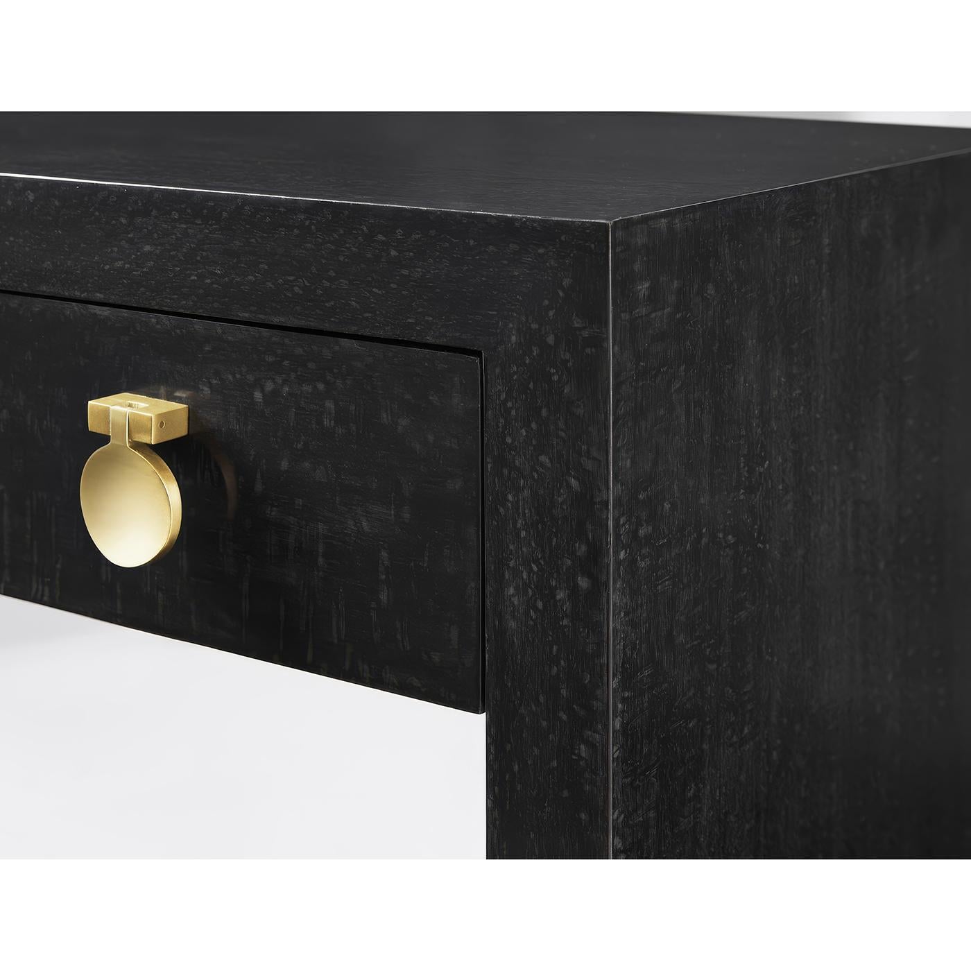 Pair of Modern Black Nightstands In New Condition For Sale In Westwood, NJ