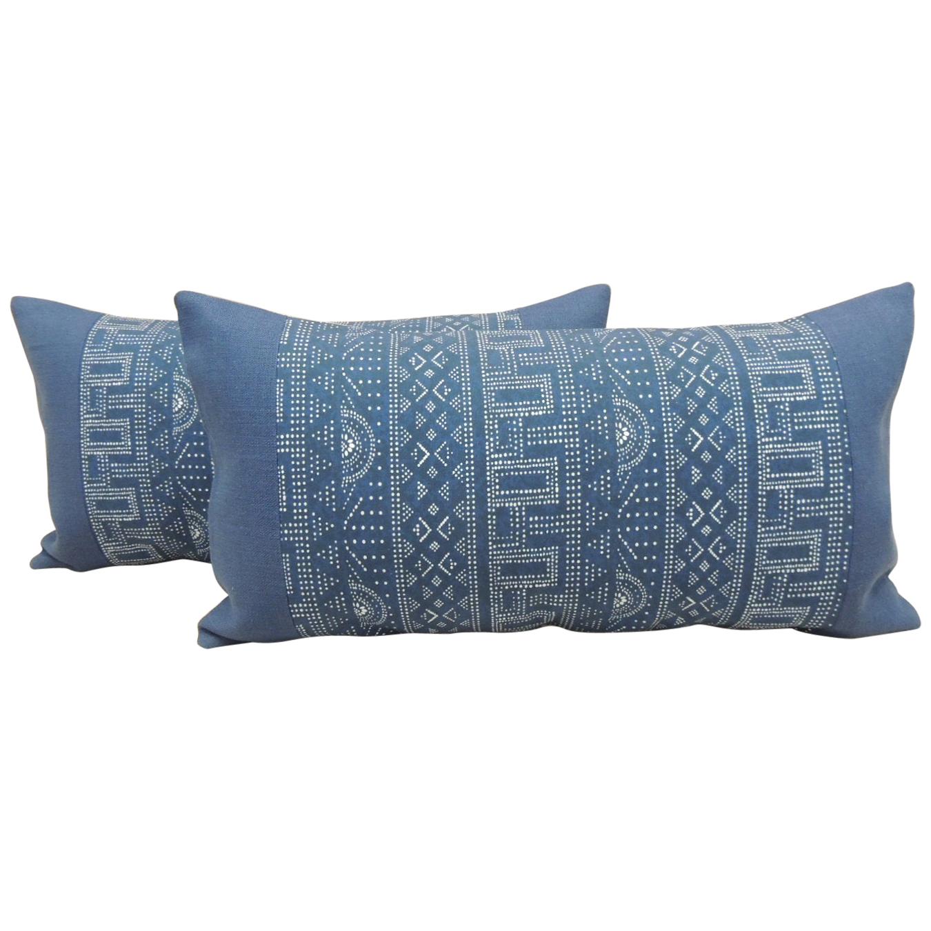 Pair of Black and White Modern Art Decorative Embroidered Cord Pillows