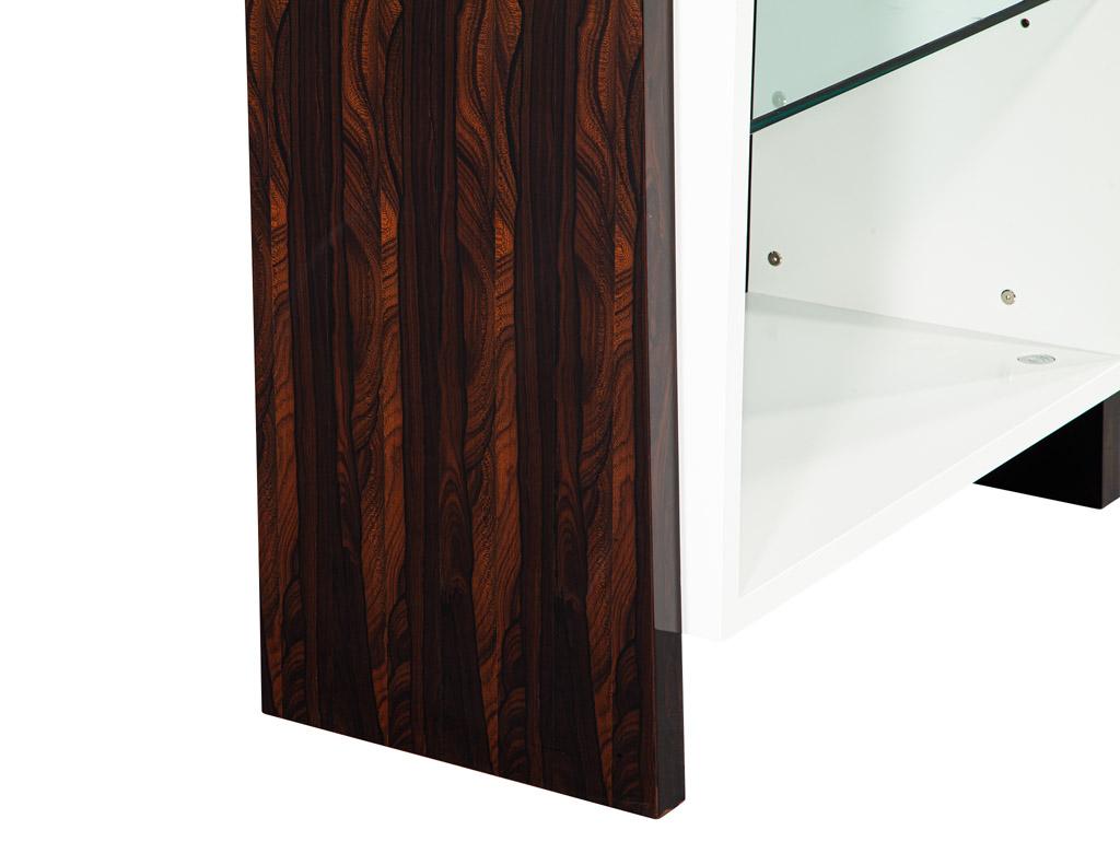 Pair of Modern Bookcase Display Cabinets in Ziricote Wood For Sale 7