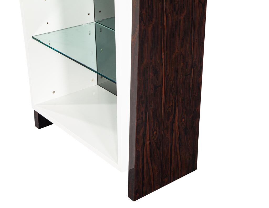 Pair of Modern Bookcase Display Cabinets in Ziricote Wood For Sale 9