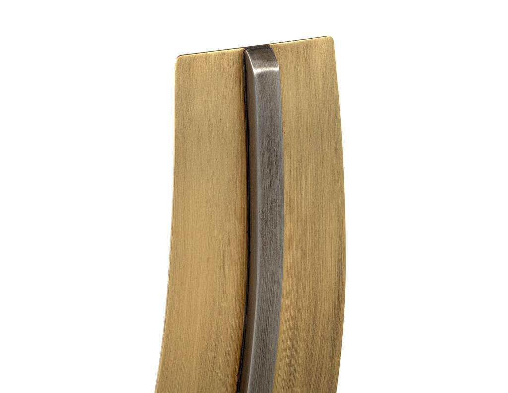 Pair of Modern Brass and Acrylic Accent Chairs For Sale 11