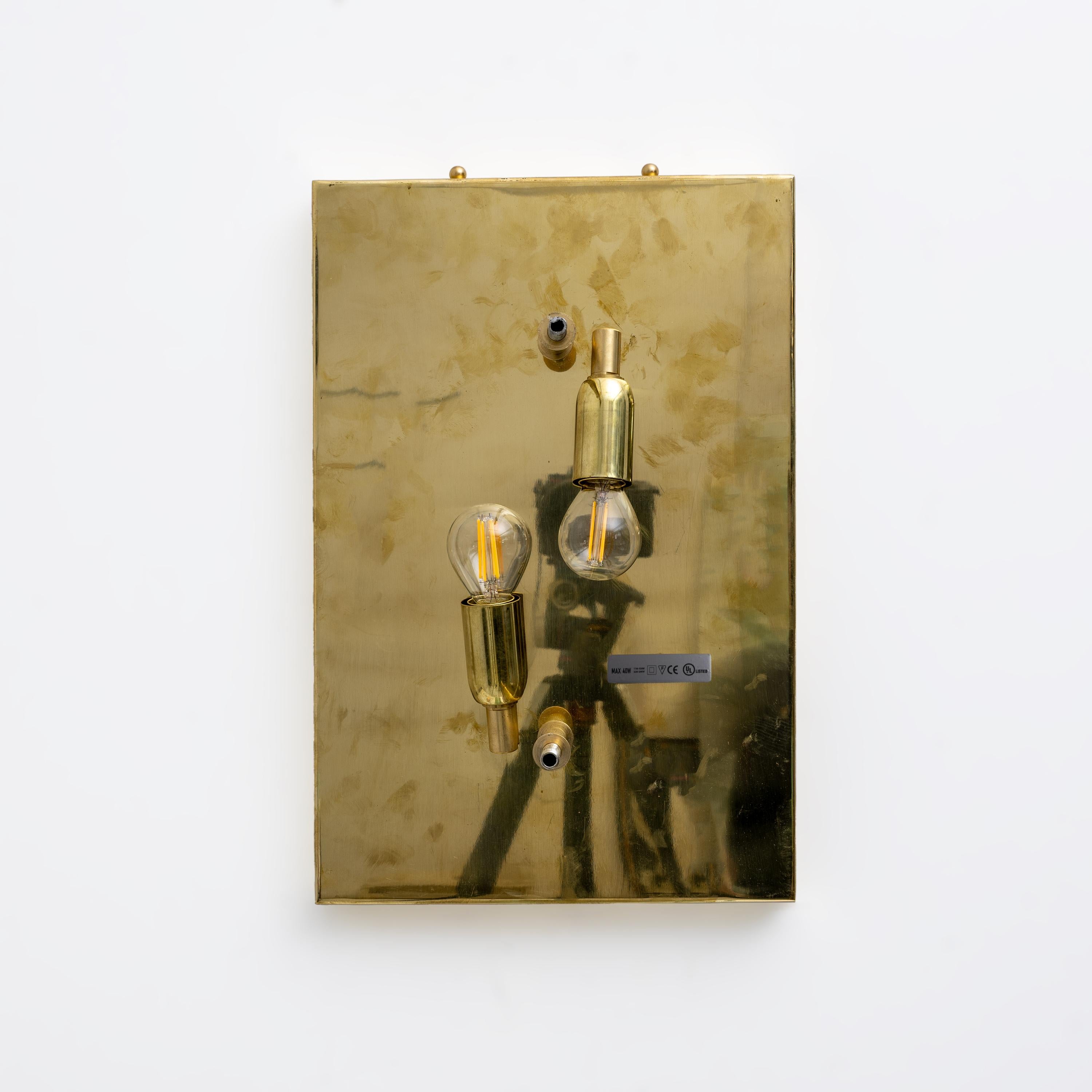 Pair of Modern Brass and Murano Glass Graniglia Sconces in vendita 3