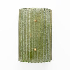 Pair of Modern Brass and Murano Glass Grit Sconces