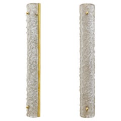 Pair of Modern Brass and Murano Glass "Scavo" Sconces