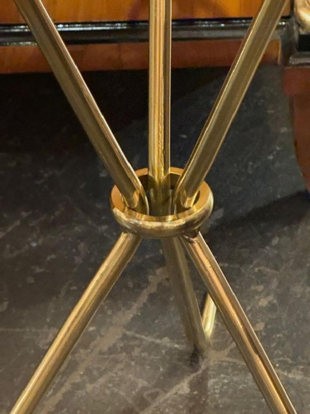 Pair of Modern Brass Drink Tables after Jean Michael Frank In Good Condition For Sale In Dallas, TX