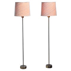 Pair of Modern Brass Floor Lamps