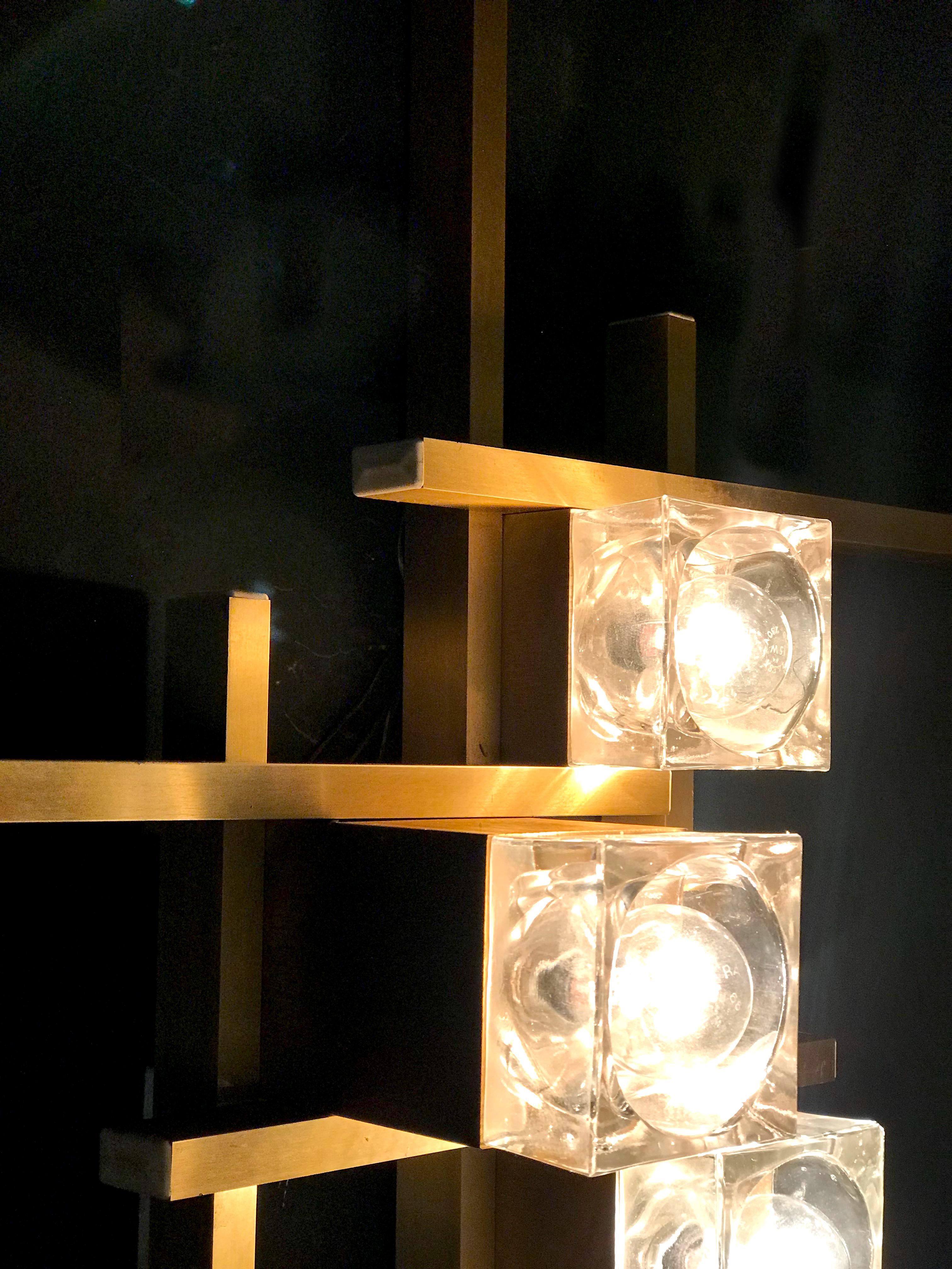 Pair of Modern Brass Sciolari Cube Sconces or Flush Mount, 1960 1