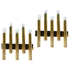 Pair of Modern Brass Sciolari Sconces 1970'