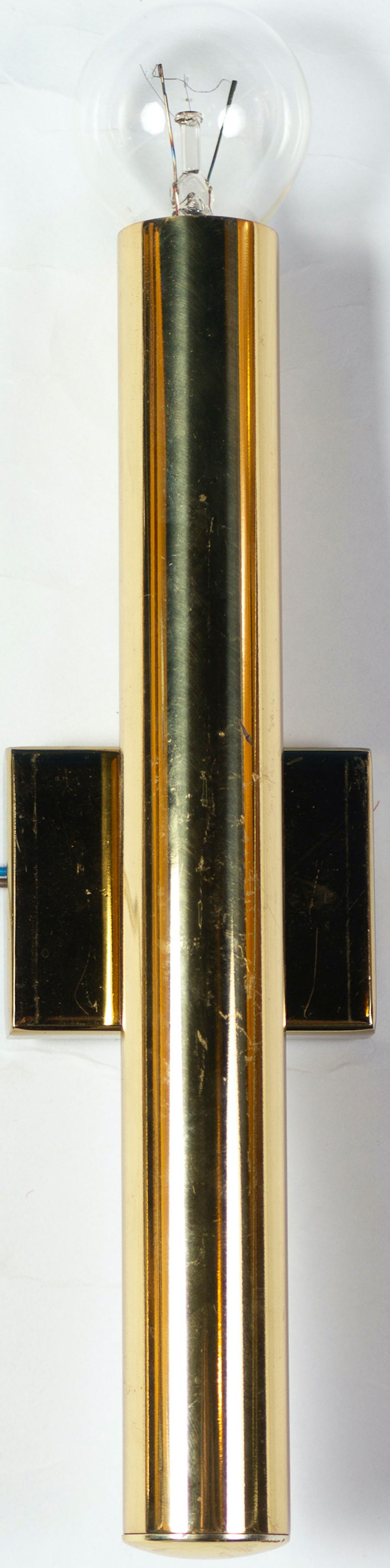 Pair of Modern Brass Sconces Attributed to Gio Ponti 1970 For Sale 2