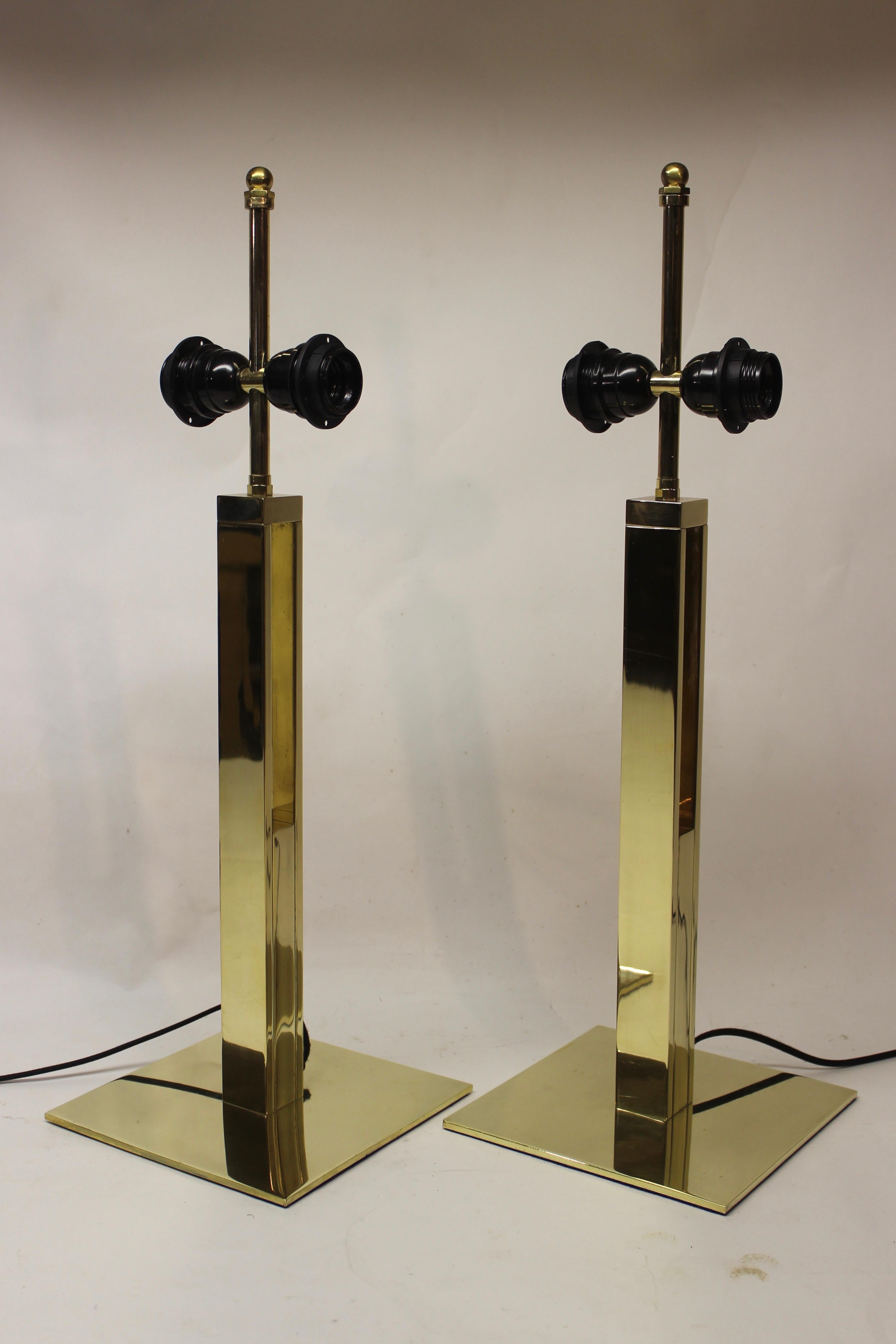 Pair of Modern Brass Table Lamps 2