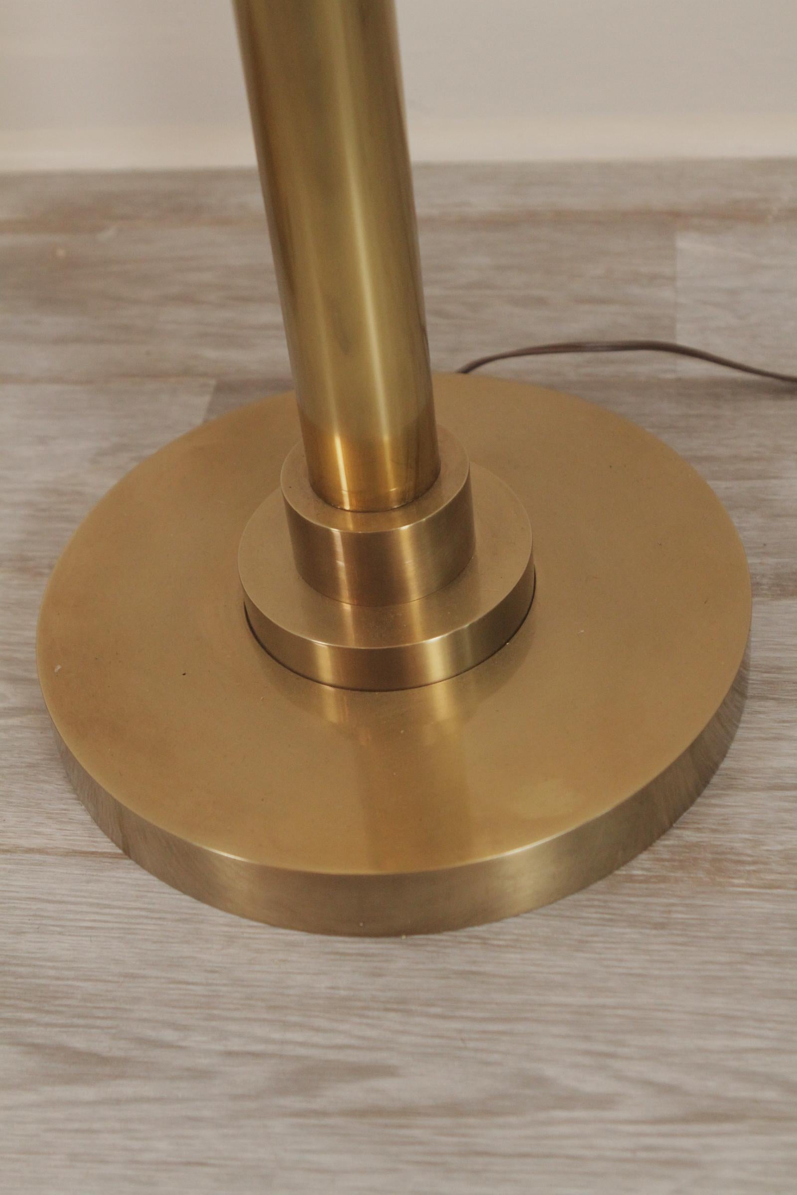 Pair of Modern Brass Torchere Floor Lamps 6