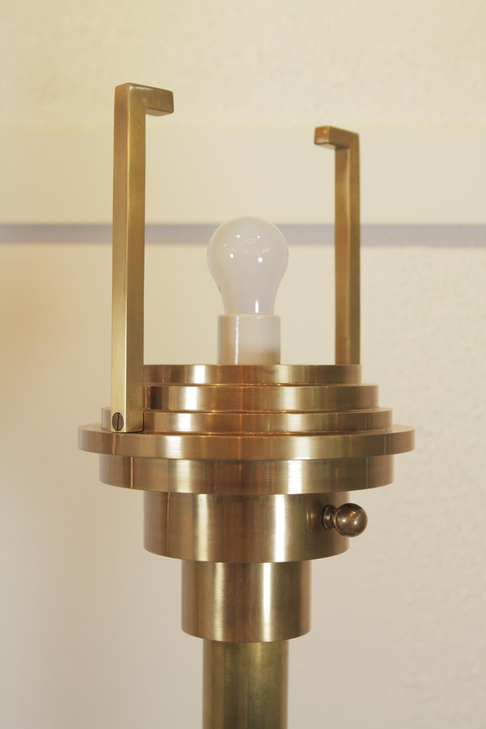 Pair of Modern Brass Torchere Floor Lamps 1
