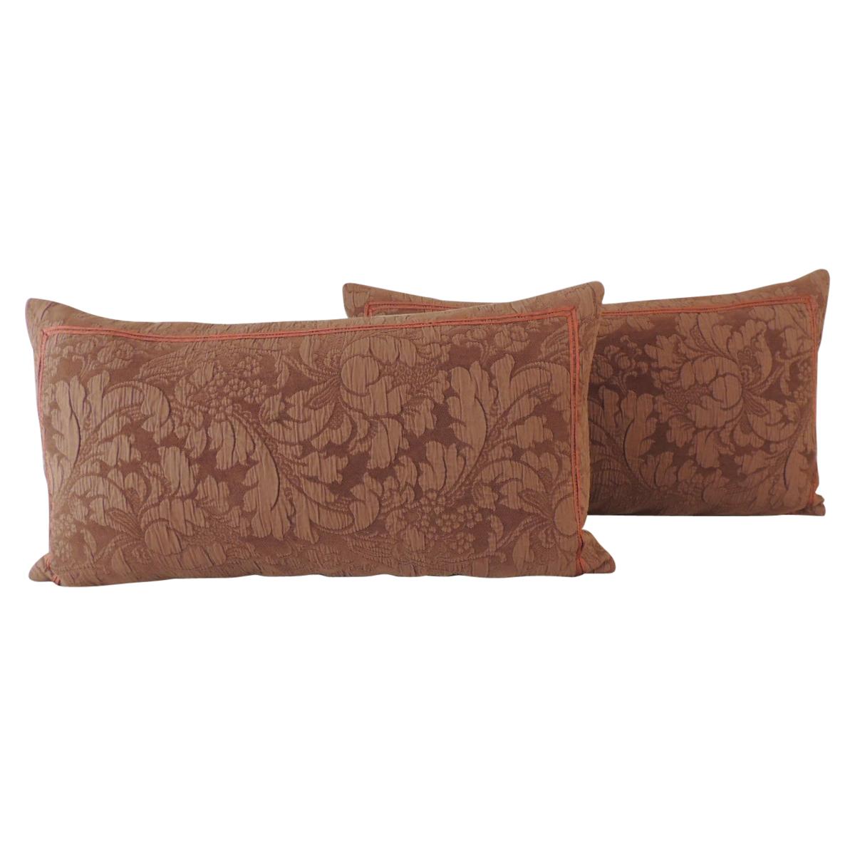 Modern Dusty Pink ToneonTone Matelassé Long Bolster Decorative Pillow