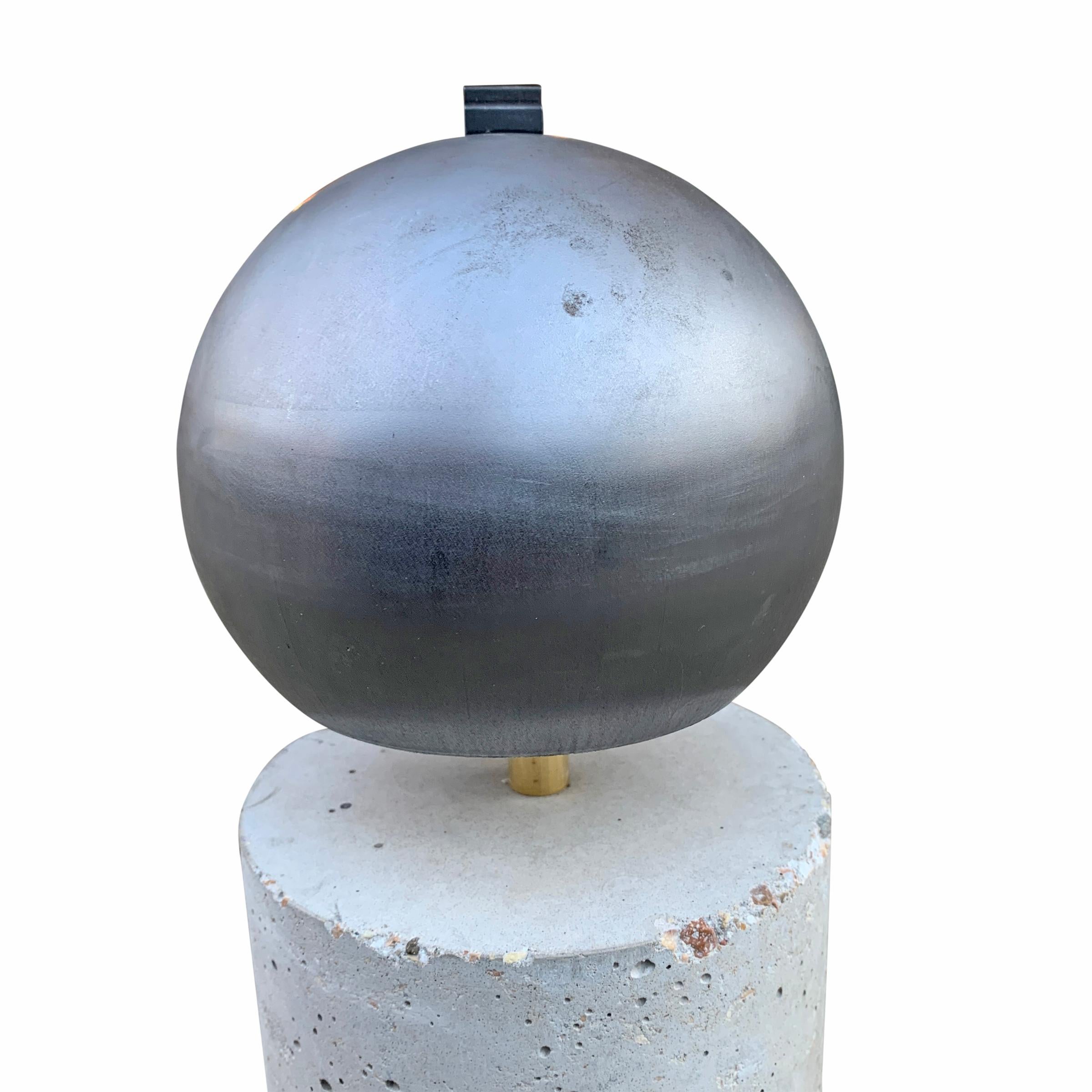 Steel Pair of Modern Brutalist Lamps For Sale