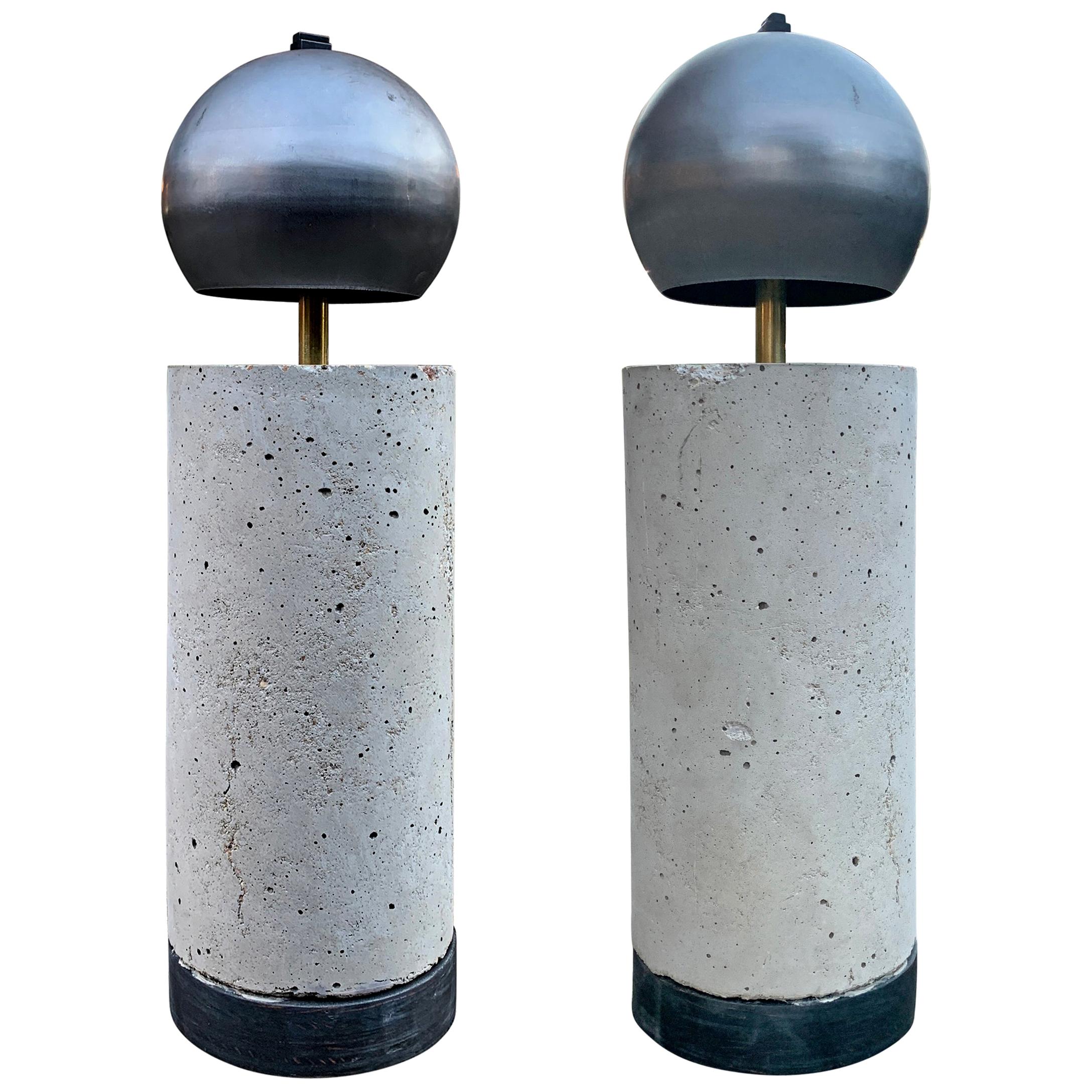 Pair of Modern Brutalist Lamps