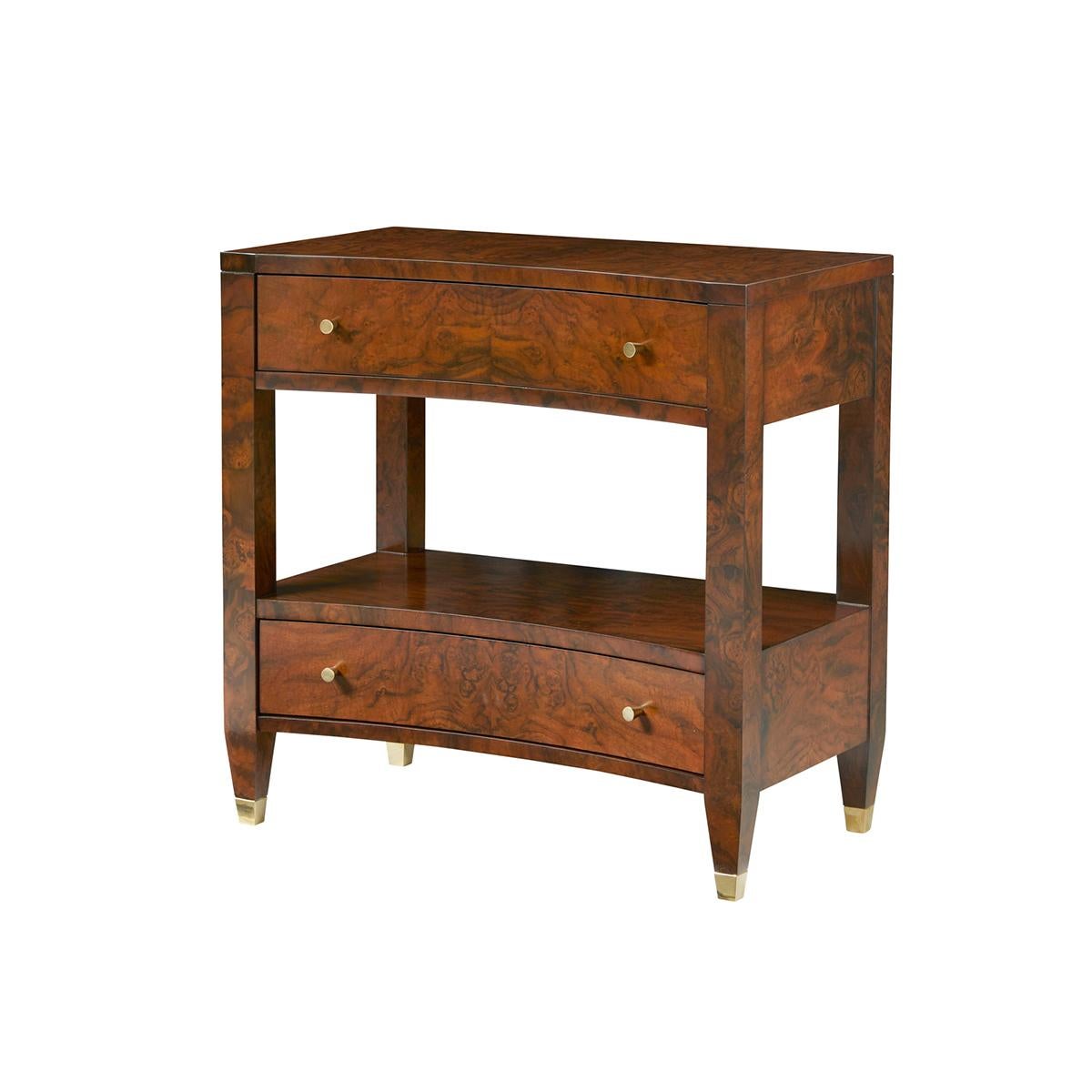 Pair of Modern Burl Nightstands In New Condition For Sale In Westwood, NJ